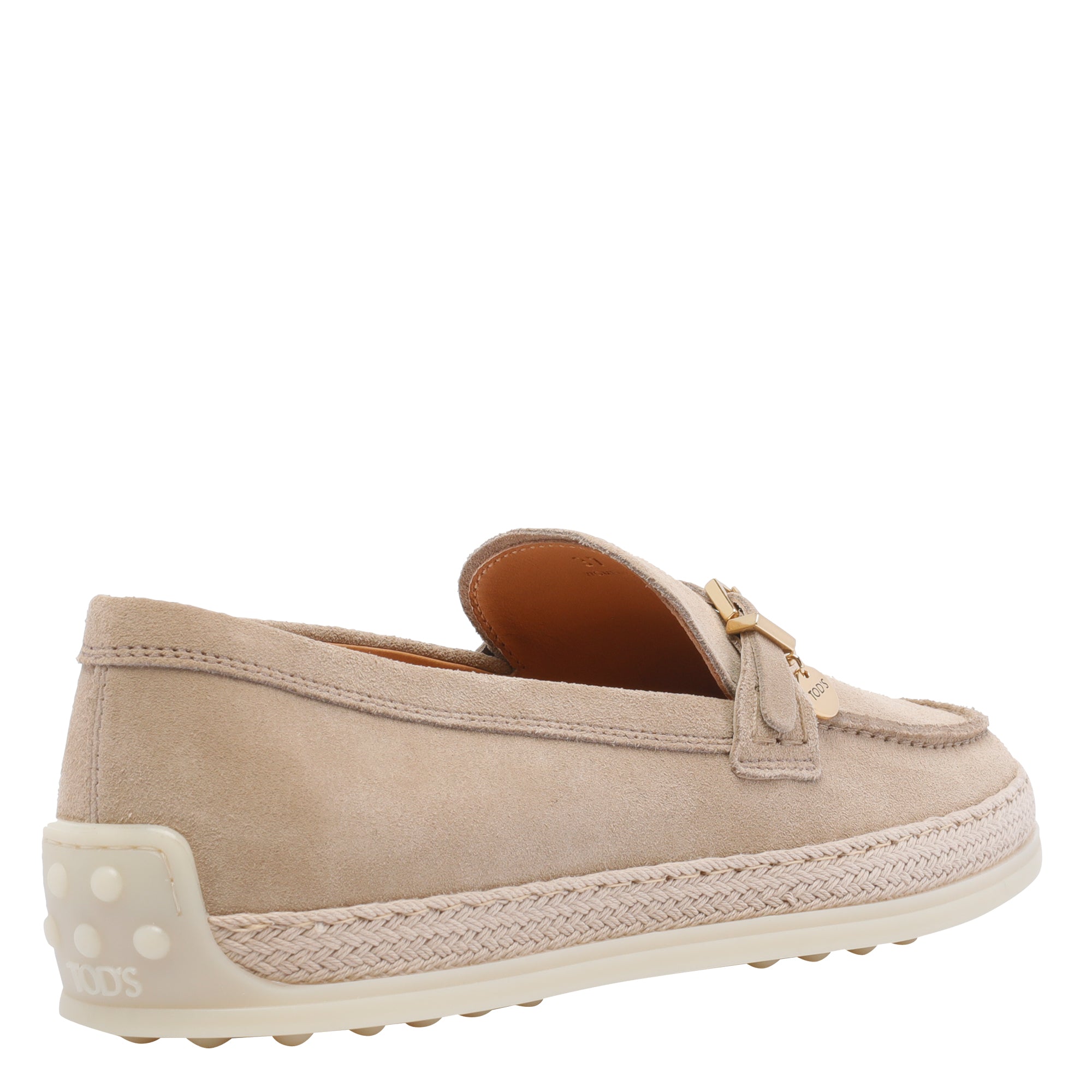 Tods Flat Shoes Beige Calf Leather/rubber Sole