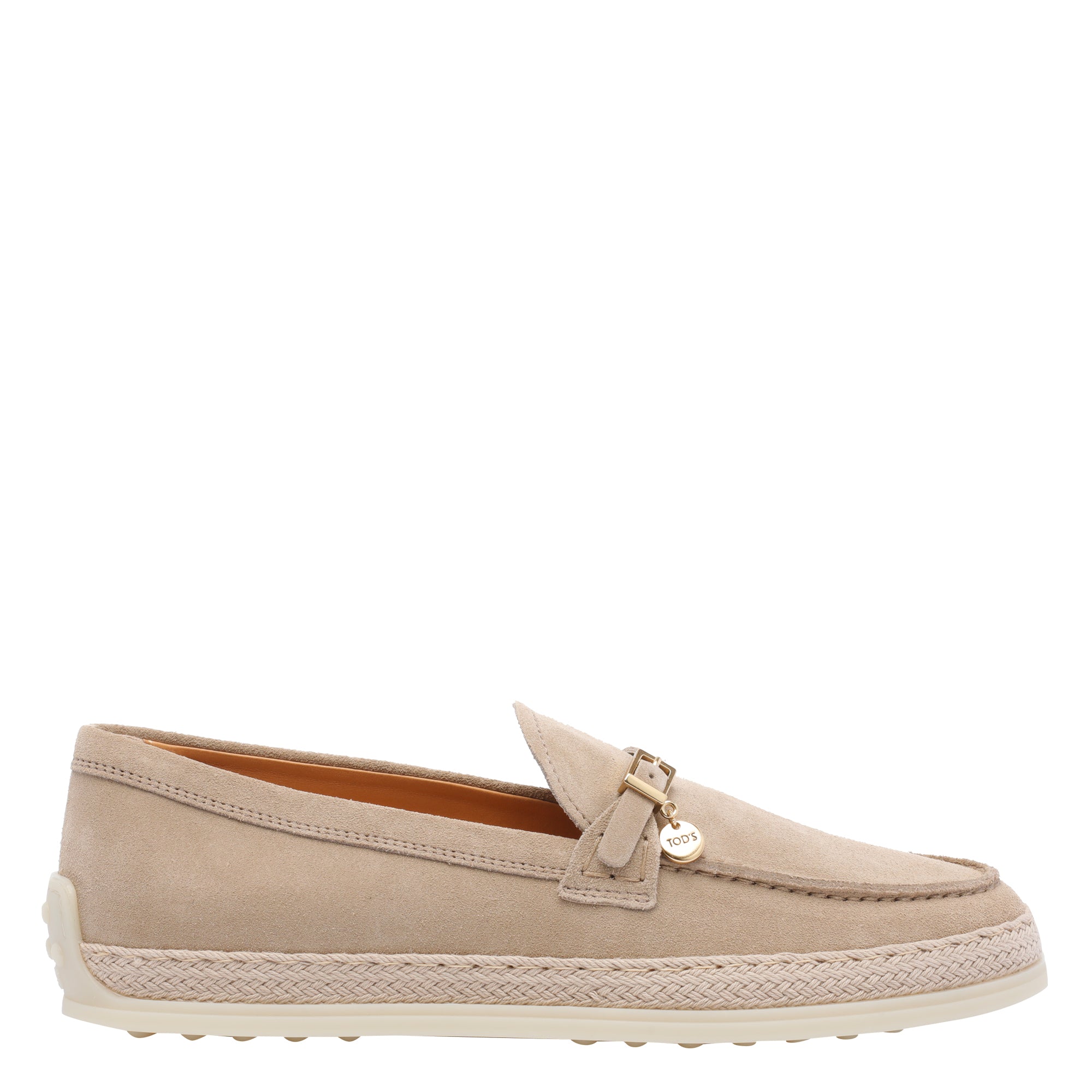 Tods Flat Shoes Beige Calf Leather/rubber Sole