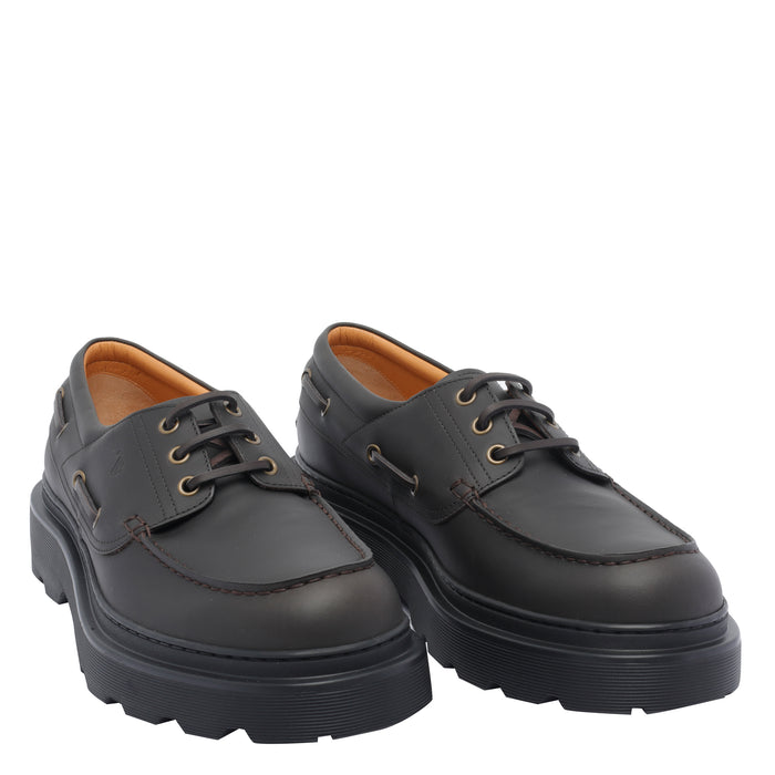 Tods Flat Shoes Black Calf Leather/rubber Sole