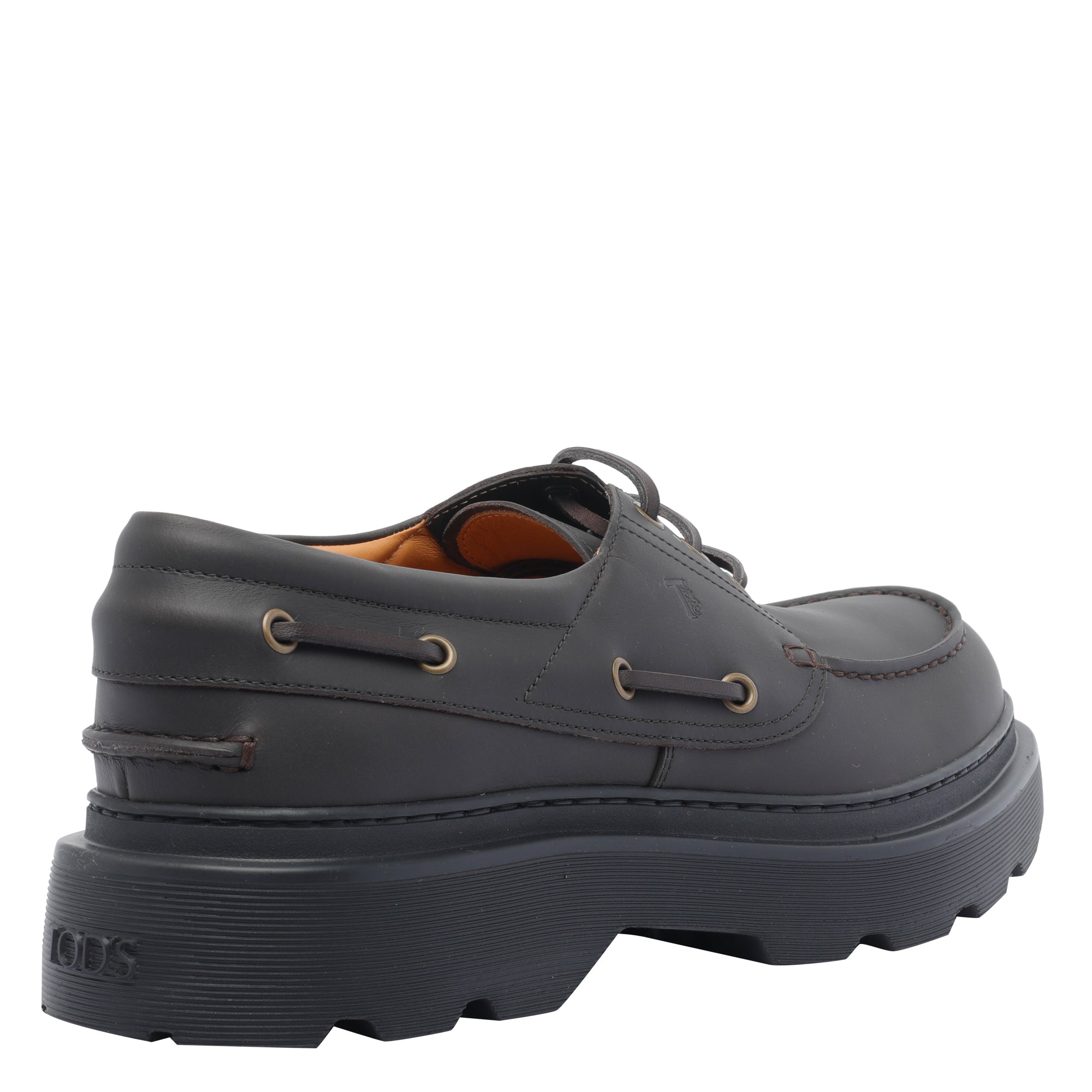 Tods Flat Shoes Black Calf Leather/rubber Sole