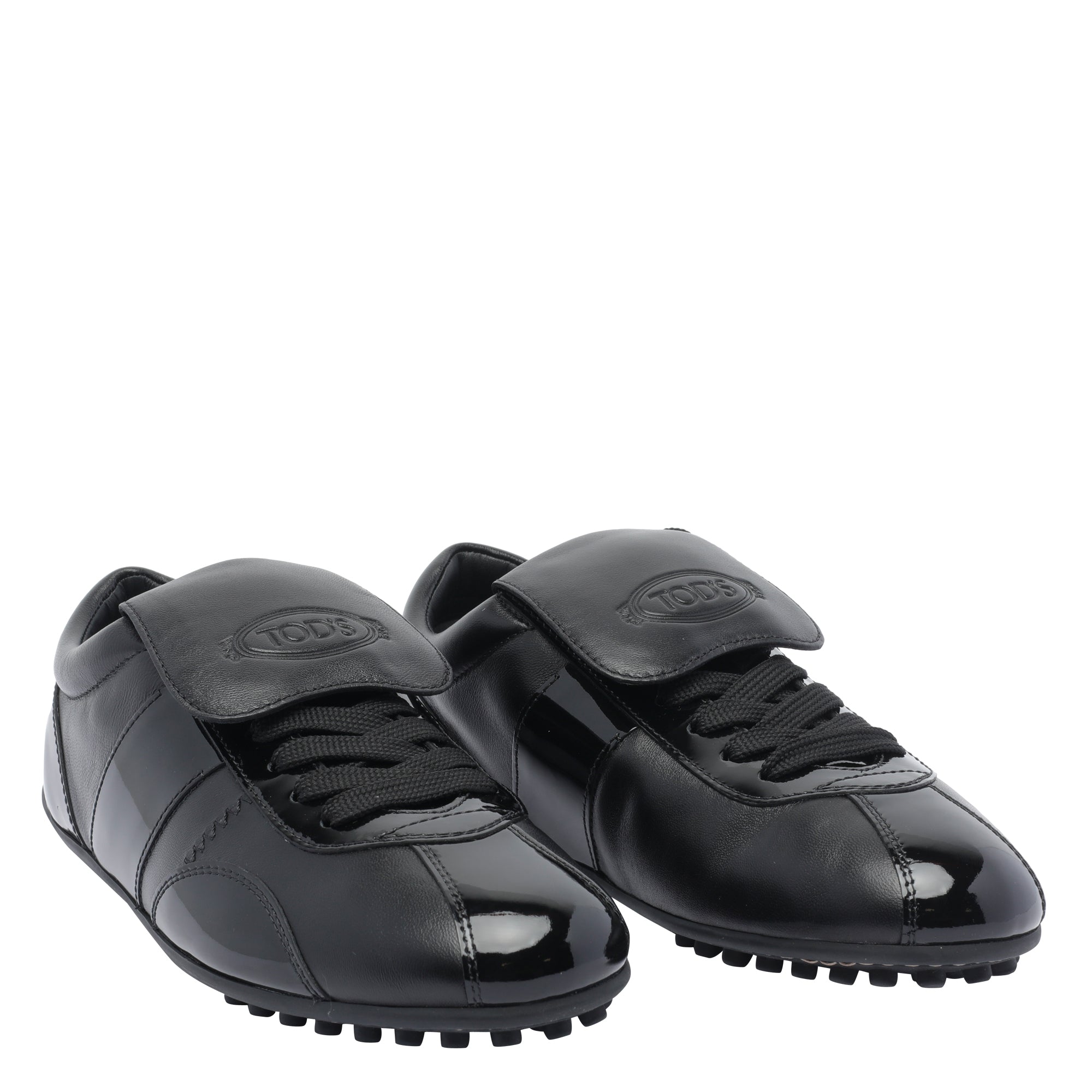 Tods Sneakers Black Calf Leather/rubber Sole