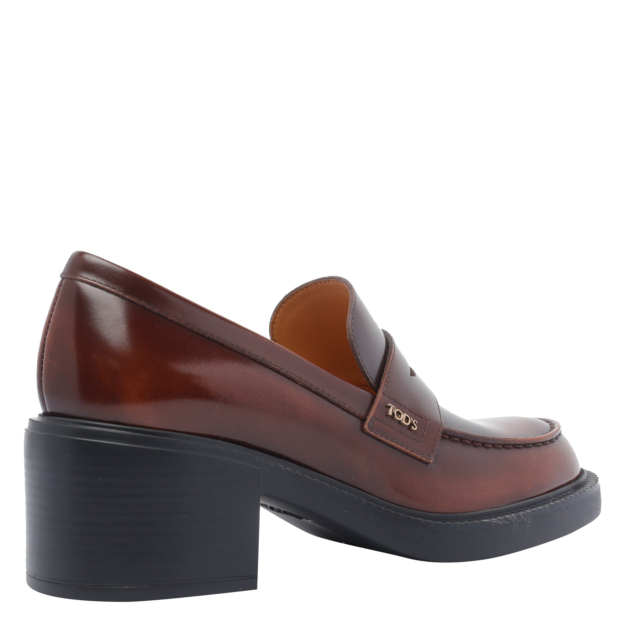 Tods With Heel Red Calf Leather/rubber Sole
