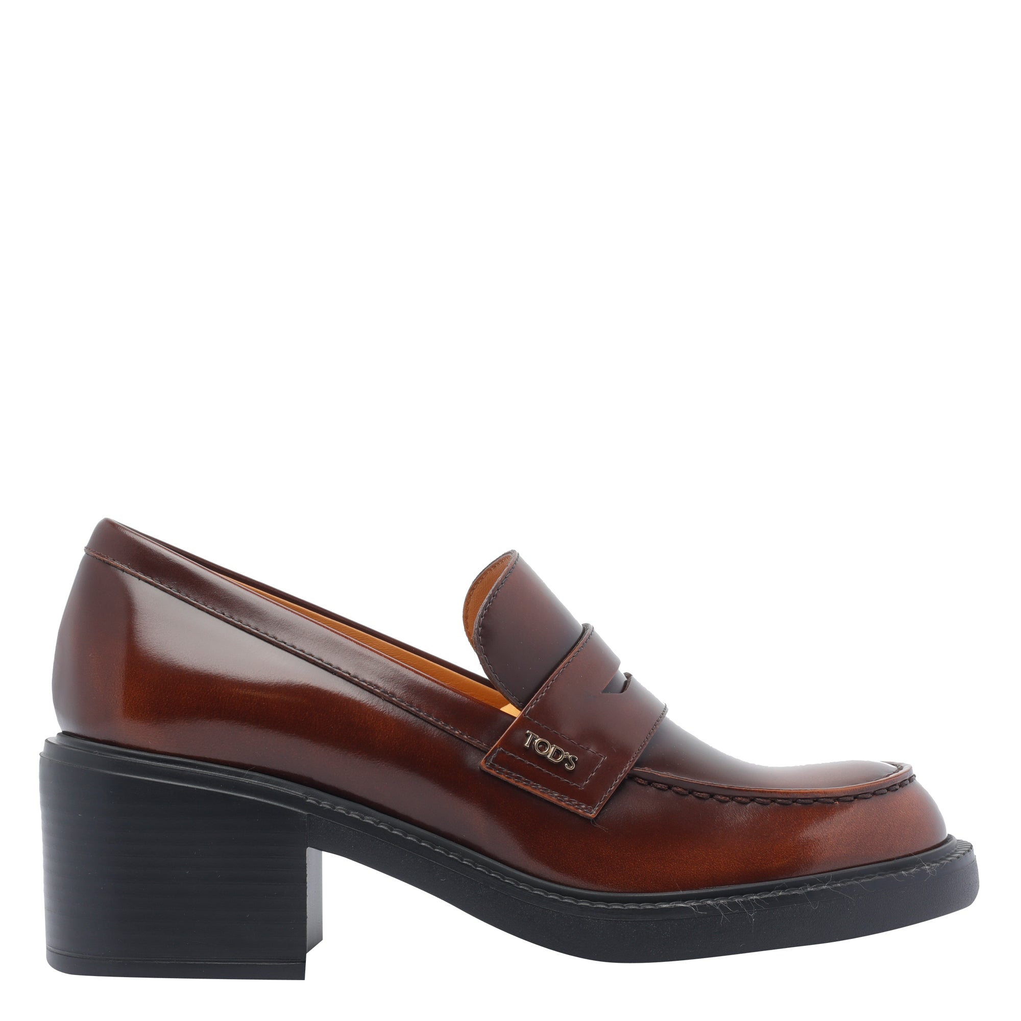 Tods With Heel Red Calf Leather/rubber Sole