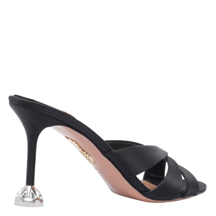 Aquazzura With Heel Black Fabric/leather Sole