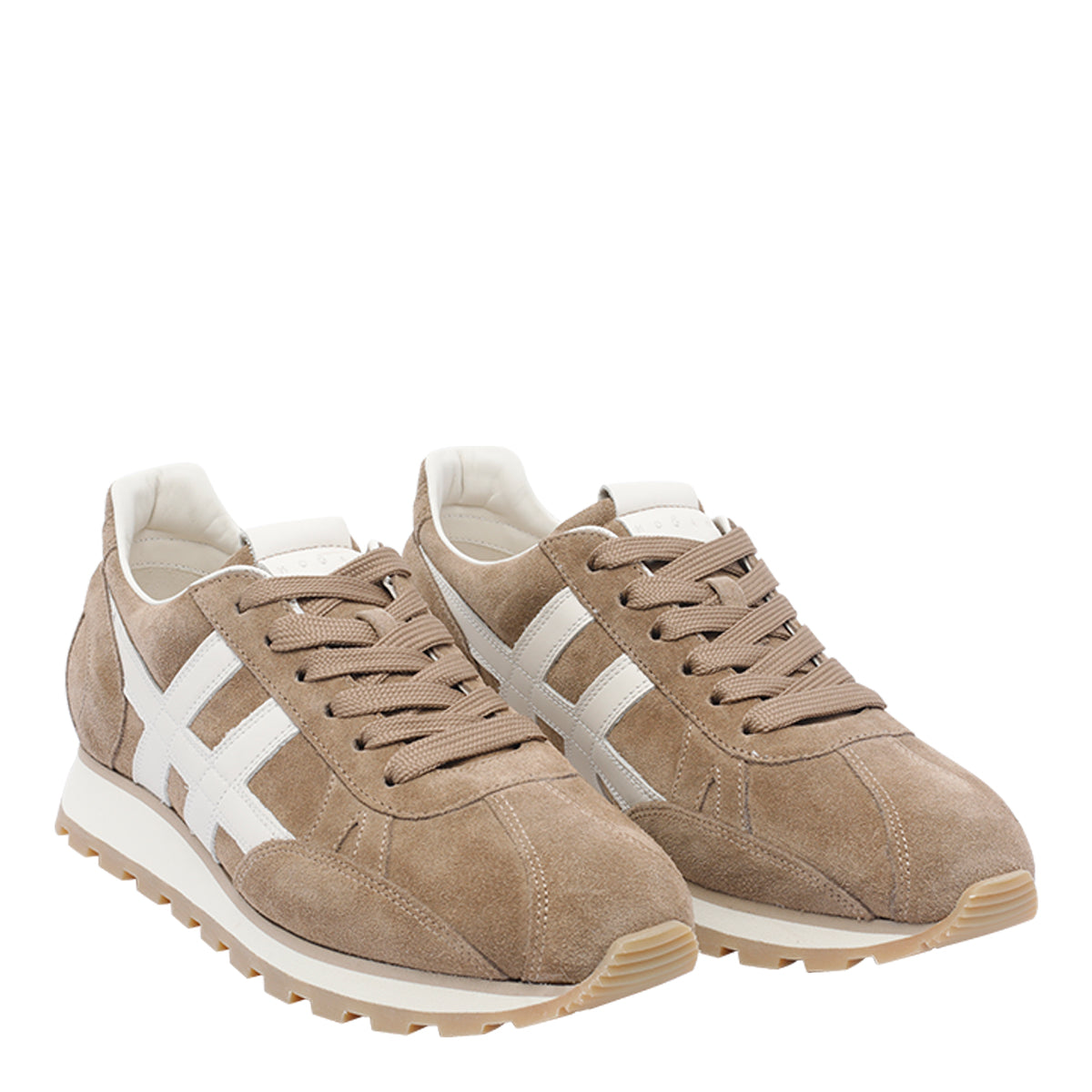Hogan Sneakers Beige Suede Leather/ Rubber Sole