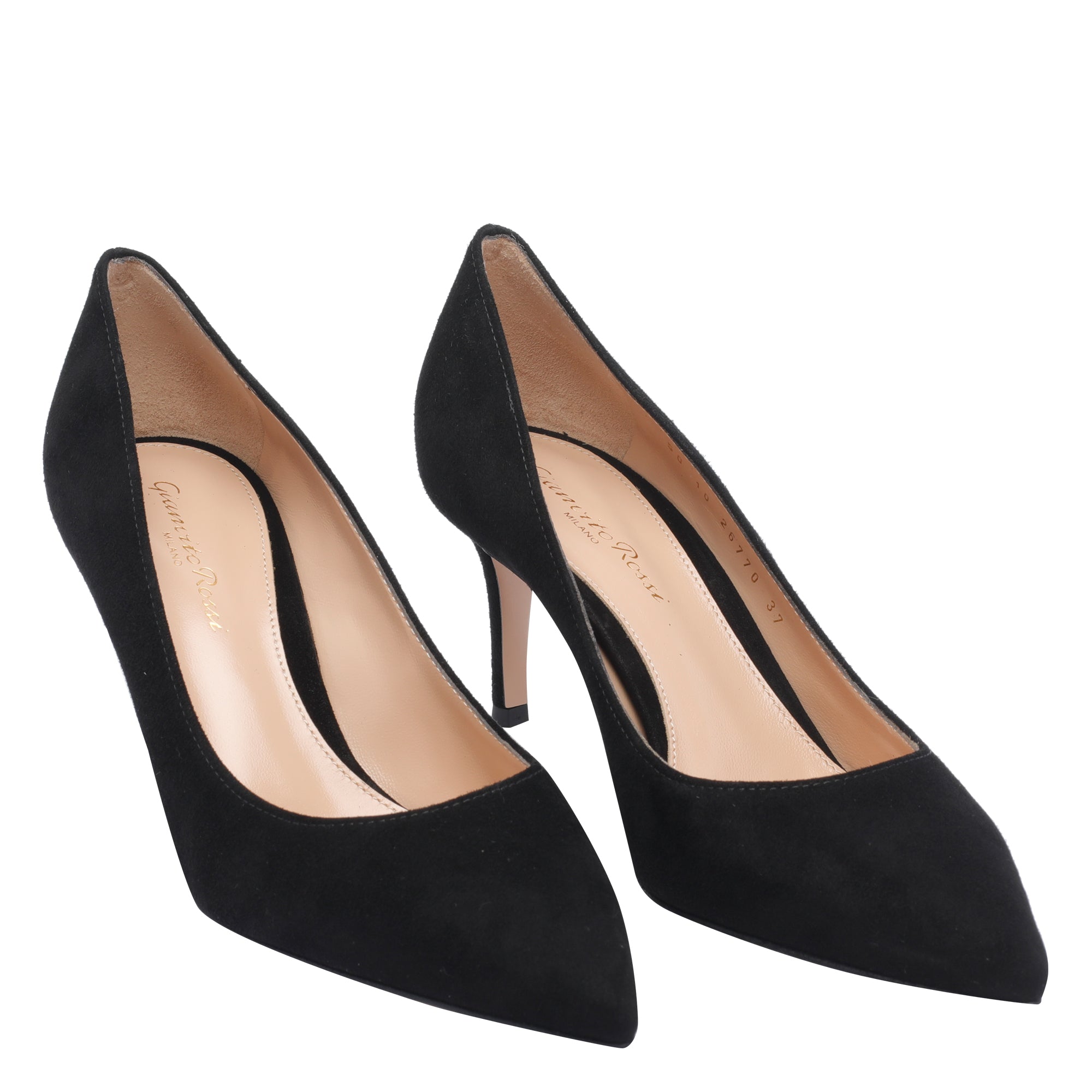 Gianvito Rossi With Heel Black Suede/leather Sole