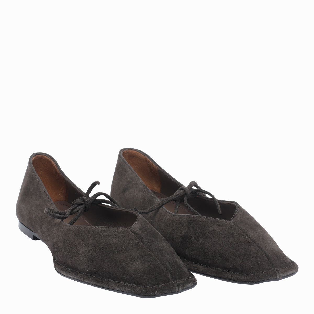 Alohas Flat Shoes Brown Suede Leather/ Rubber Sole