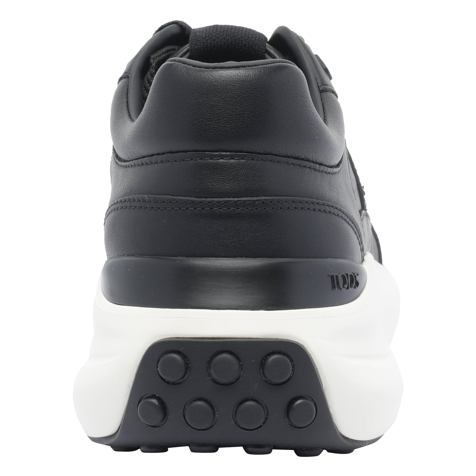 Tods Sneakers Black Leather Rubber Sole