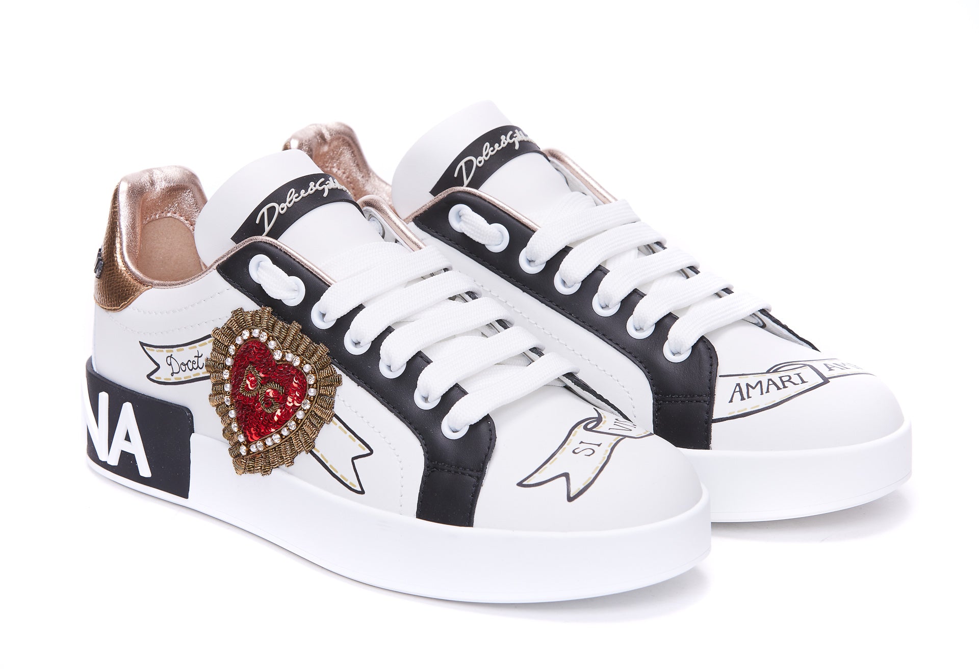Dolce & Gabbana Sneakers White Calf Leather/rubber Sole