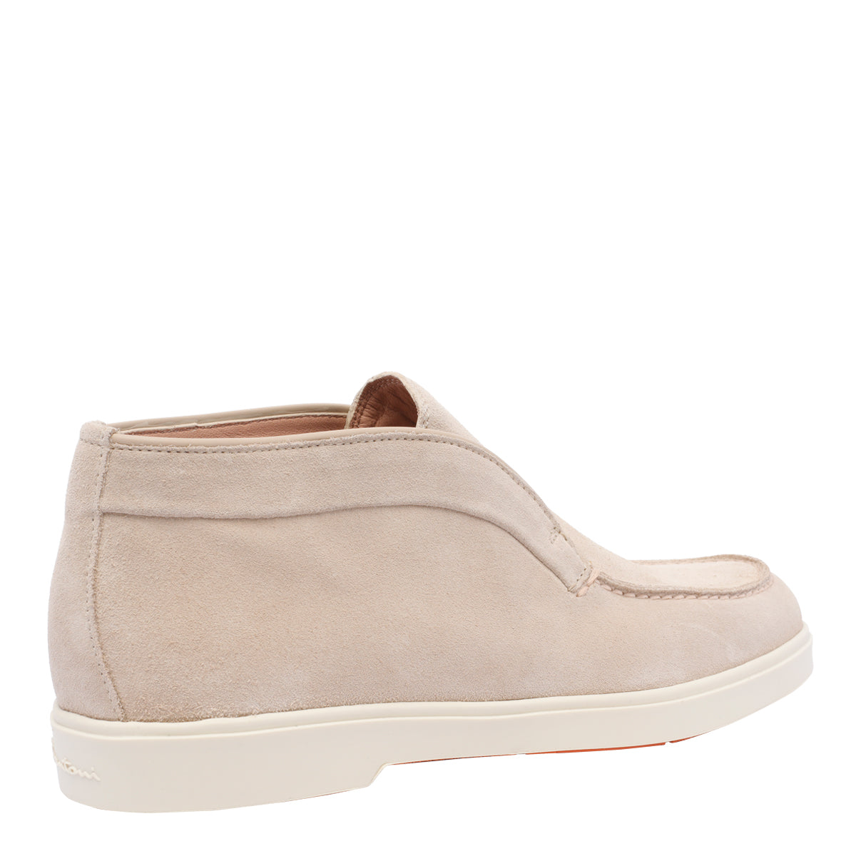 Santoni Flat Shoes Pink Suede Leather/rubber Sole