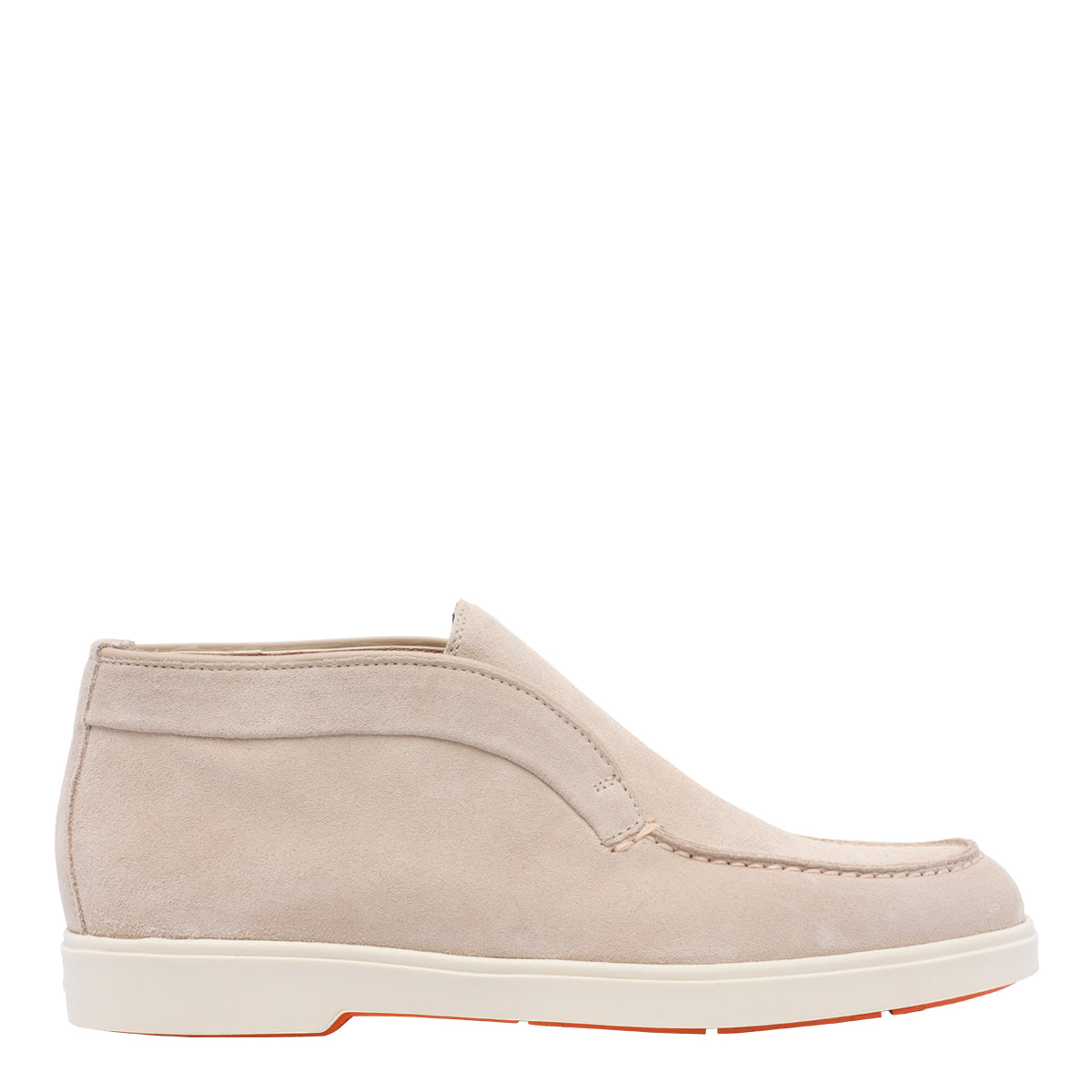 Santoni Flat Shoes Pink Suede Leather/rubber Sole