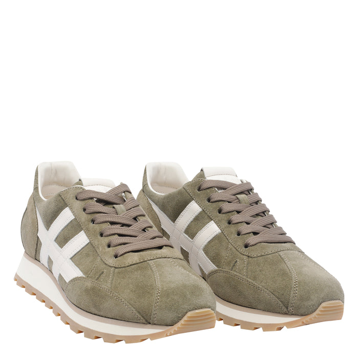 Hogan Sneakers Green Suede Leather/rubber Sole