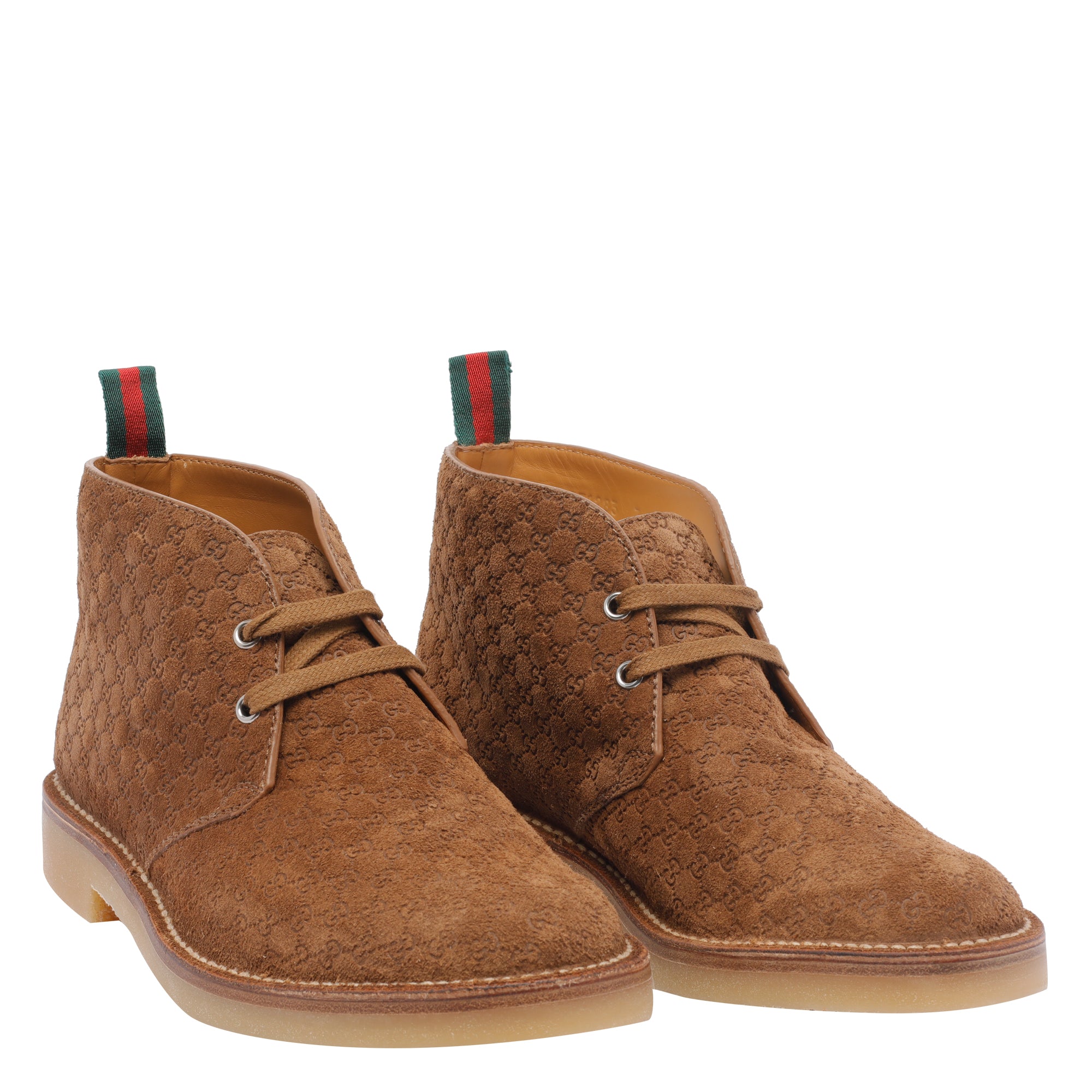 Gucci Boots Beige Suede Leather/rubber Sole