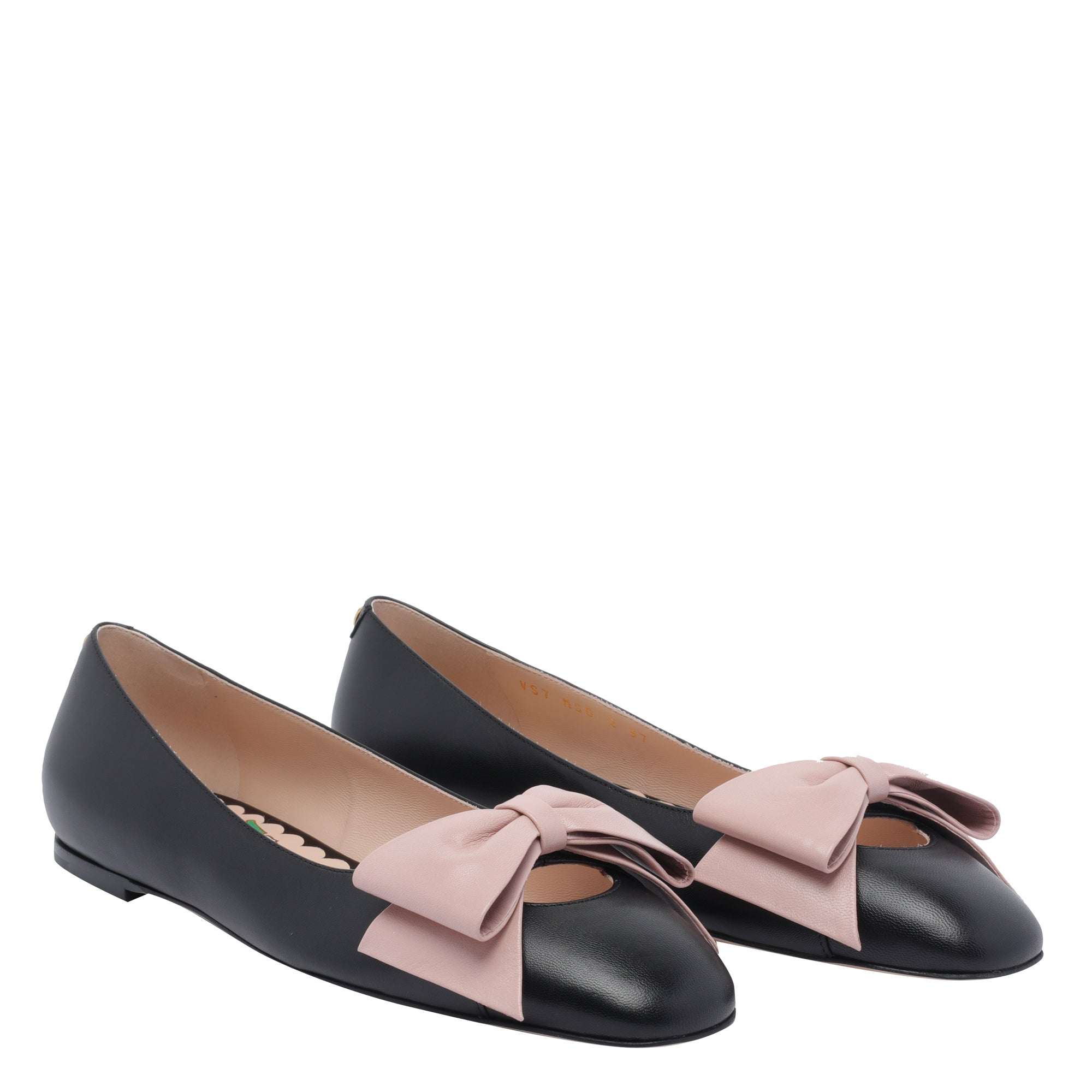 Valentino Garavani Flat Shoes Black Leather/leather Sole