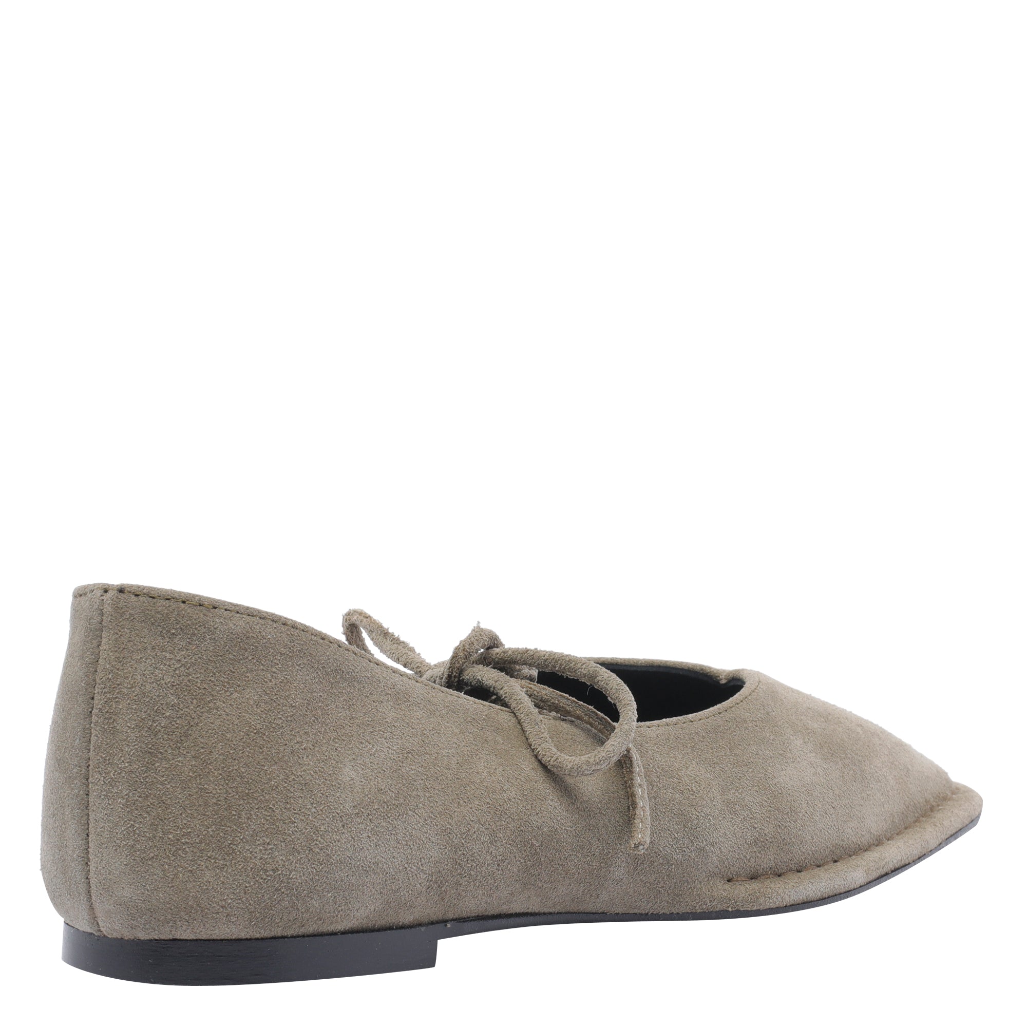 Alohas Flat Shoes Green Suede Leather/leather Sole