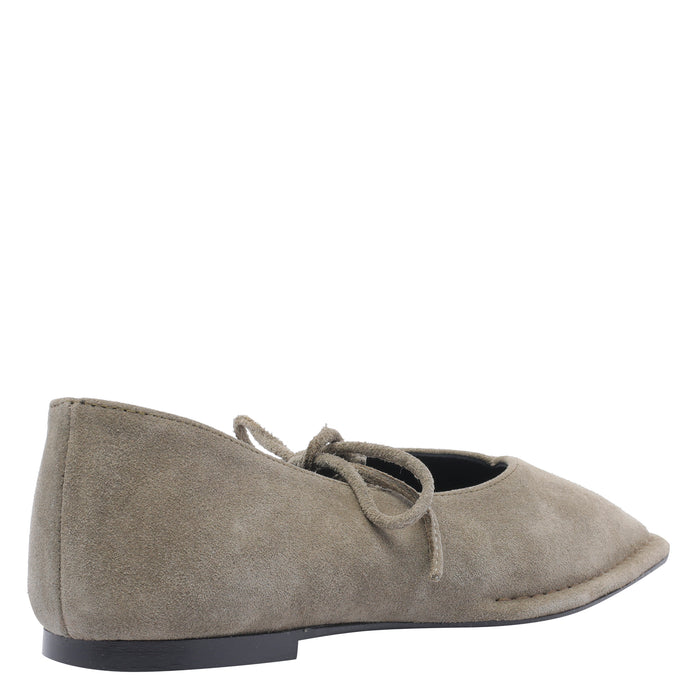 Alohas Flat Shoes Green Suede Leather/leather Sole