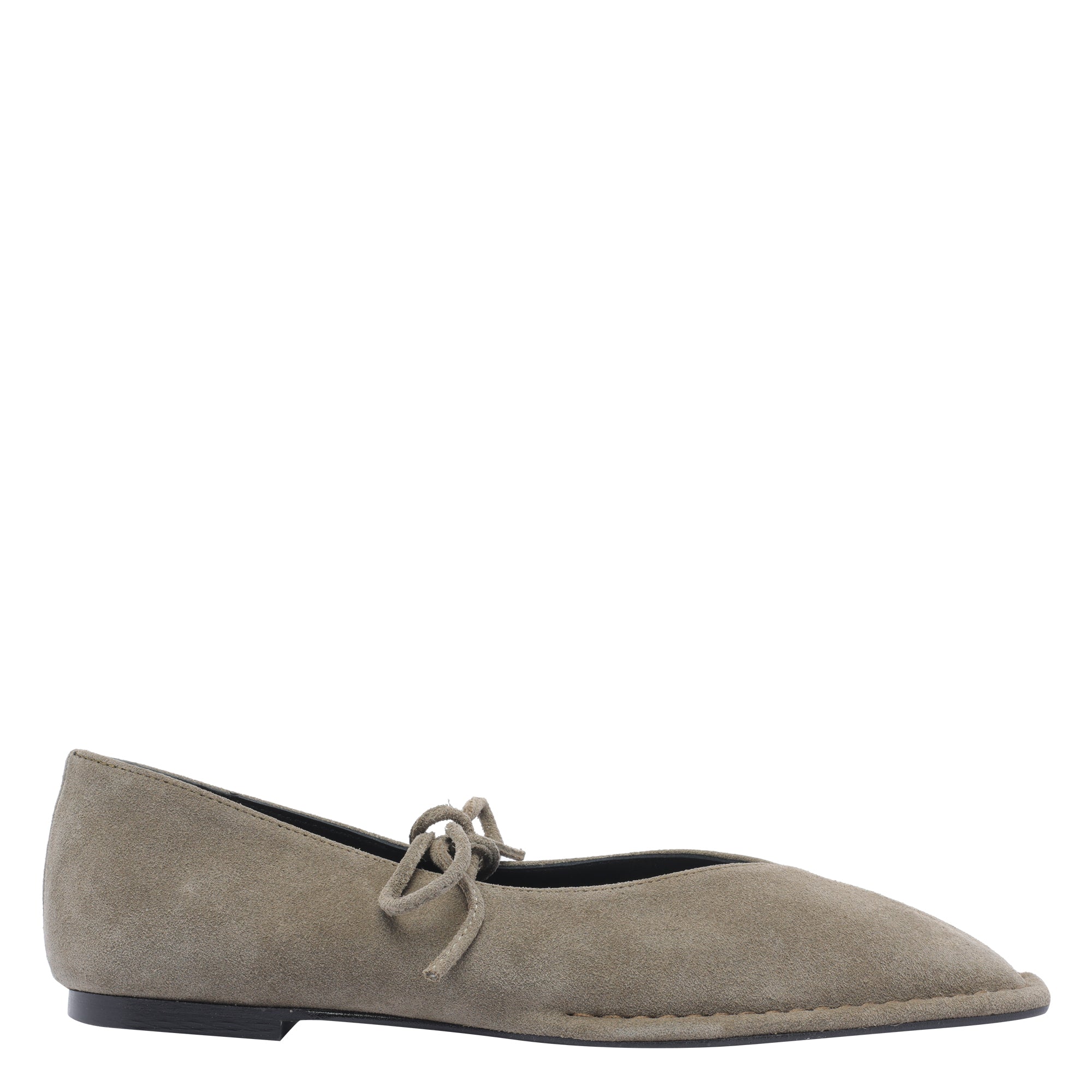 Alohas Flat Shoes Green Suede Leather/leather Sole