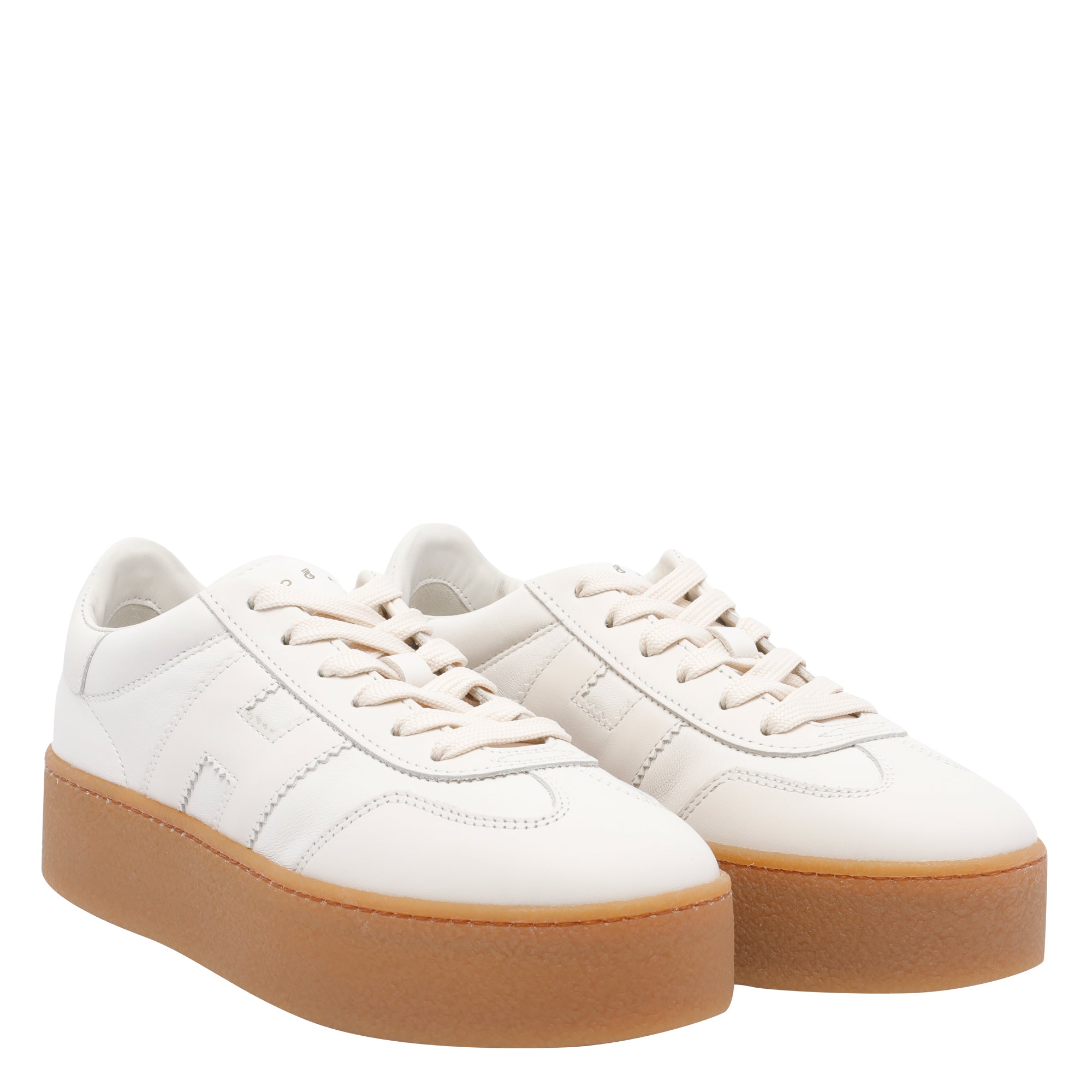 Hogan Sneakers White Calf Leather/ Rubber Sole