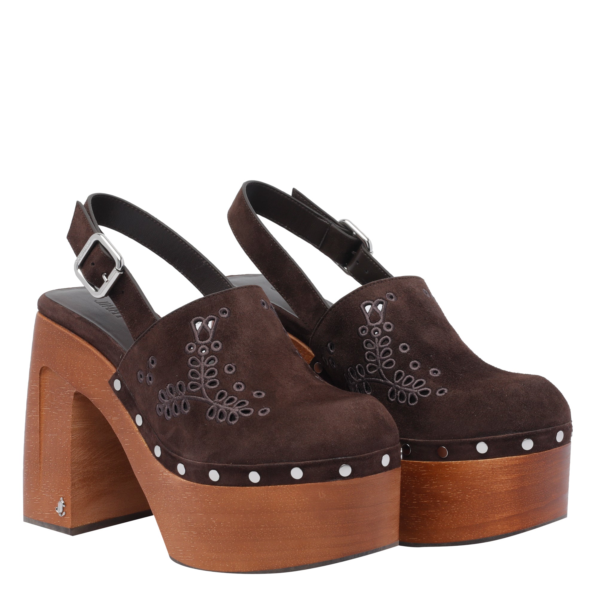 Jimmy Choo Sandals Brown Suede Leather/rubber Sole