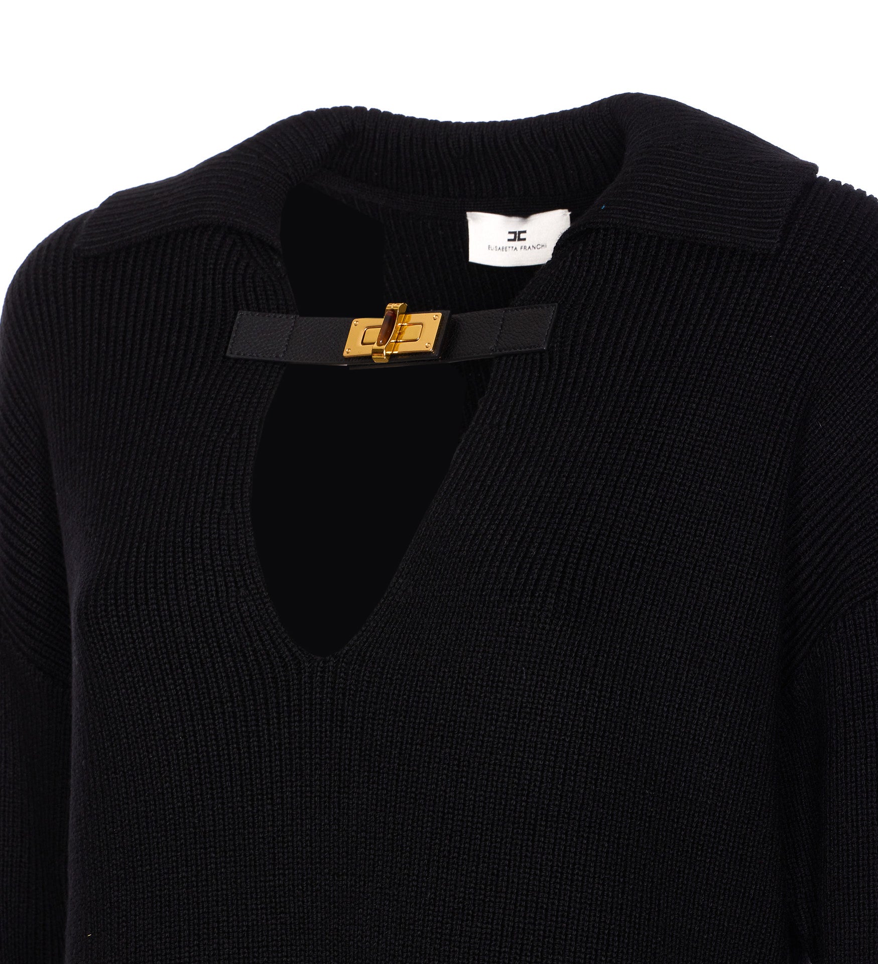Elisabetta Franchi Sweaters Black Wool