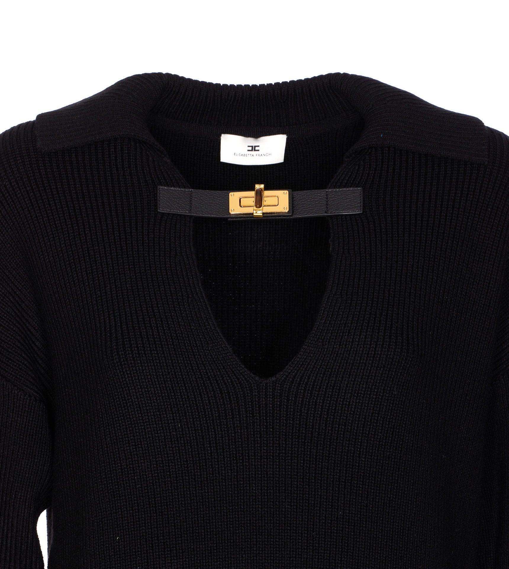 Elisabetta Franchi Sweaters Black Wool