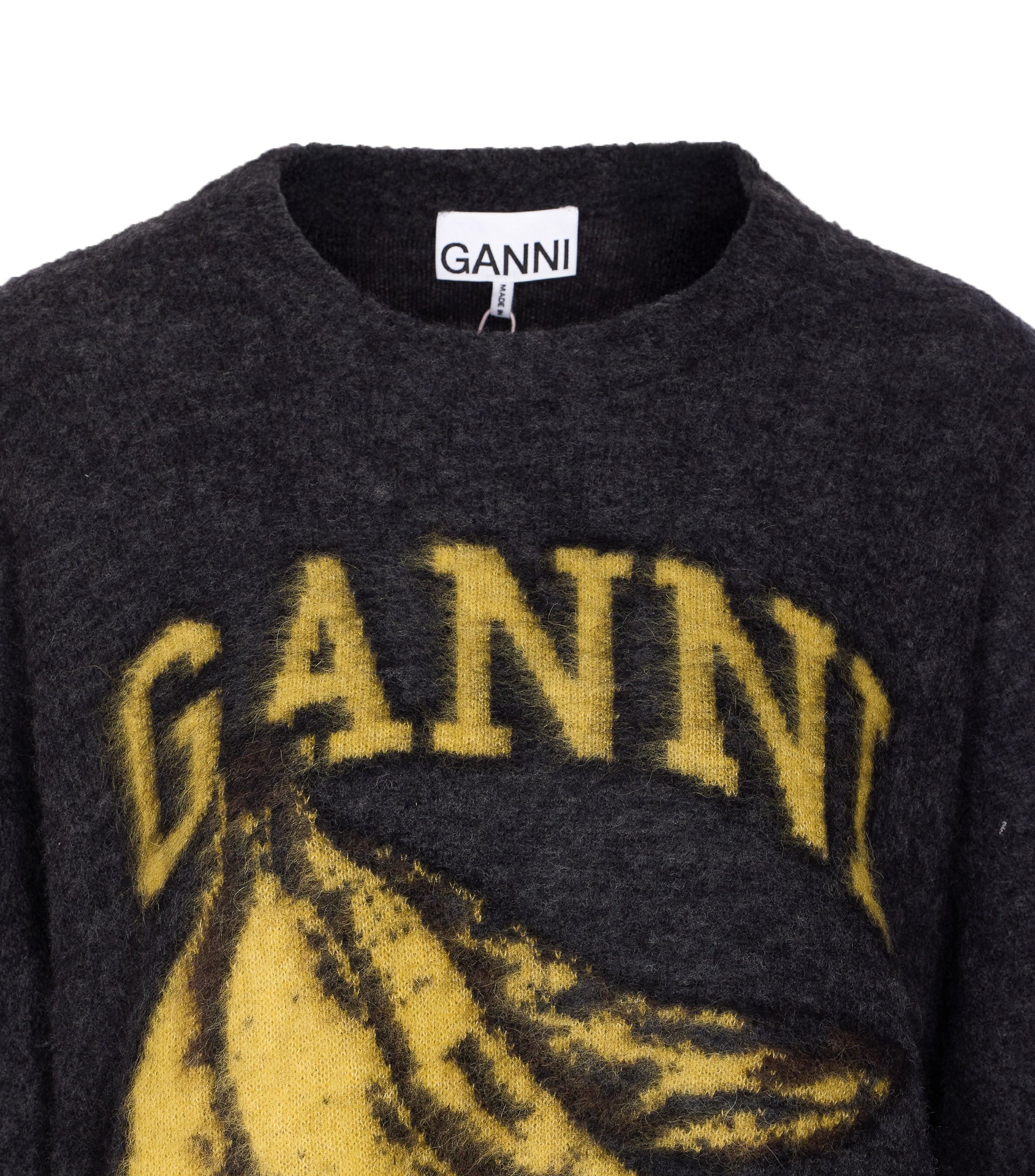 Ganni Sweaters Grey Alpaca Wool