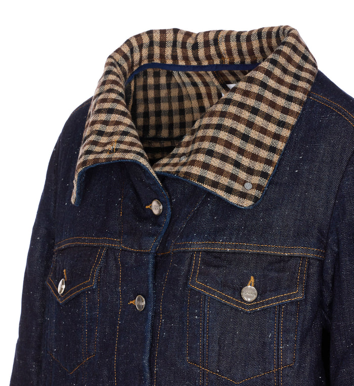 Ganni Jackets Blue Organic Cotton