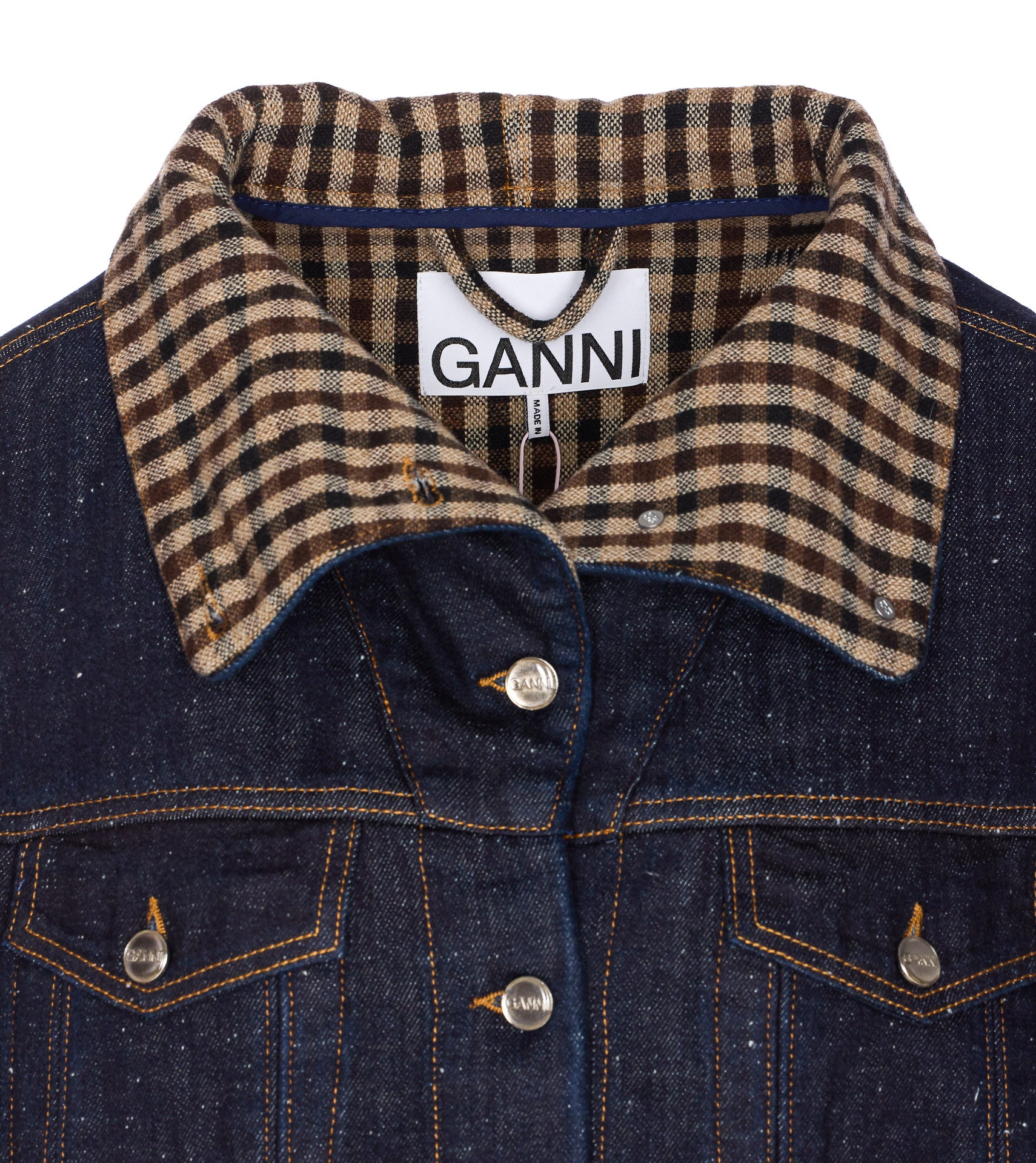 Ganni Jackets Blue Organic Cotton