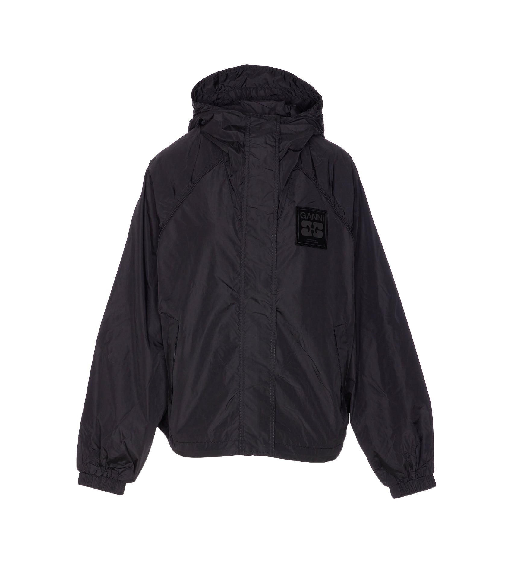 Ganni Jackets Black Recycled Nylon
