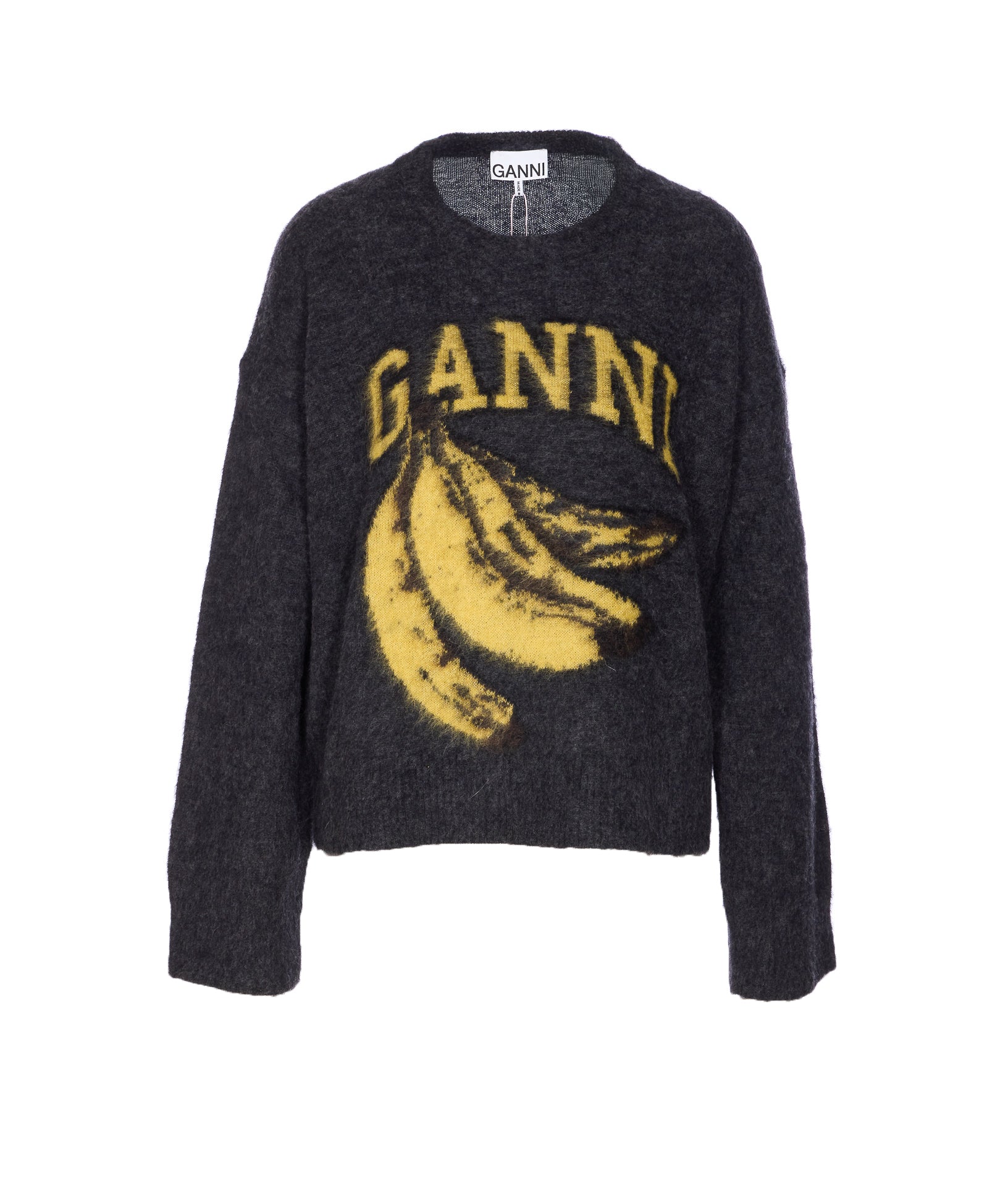 Ganni Sweaters Grey Alpaca Wool