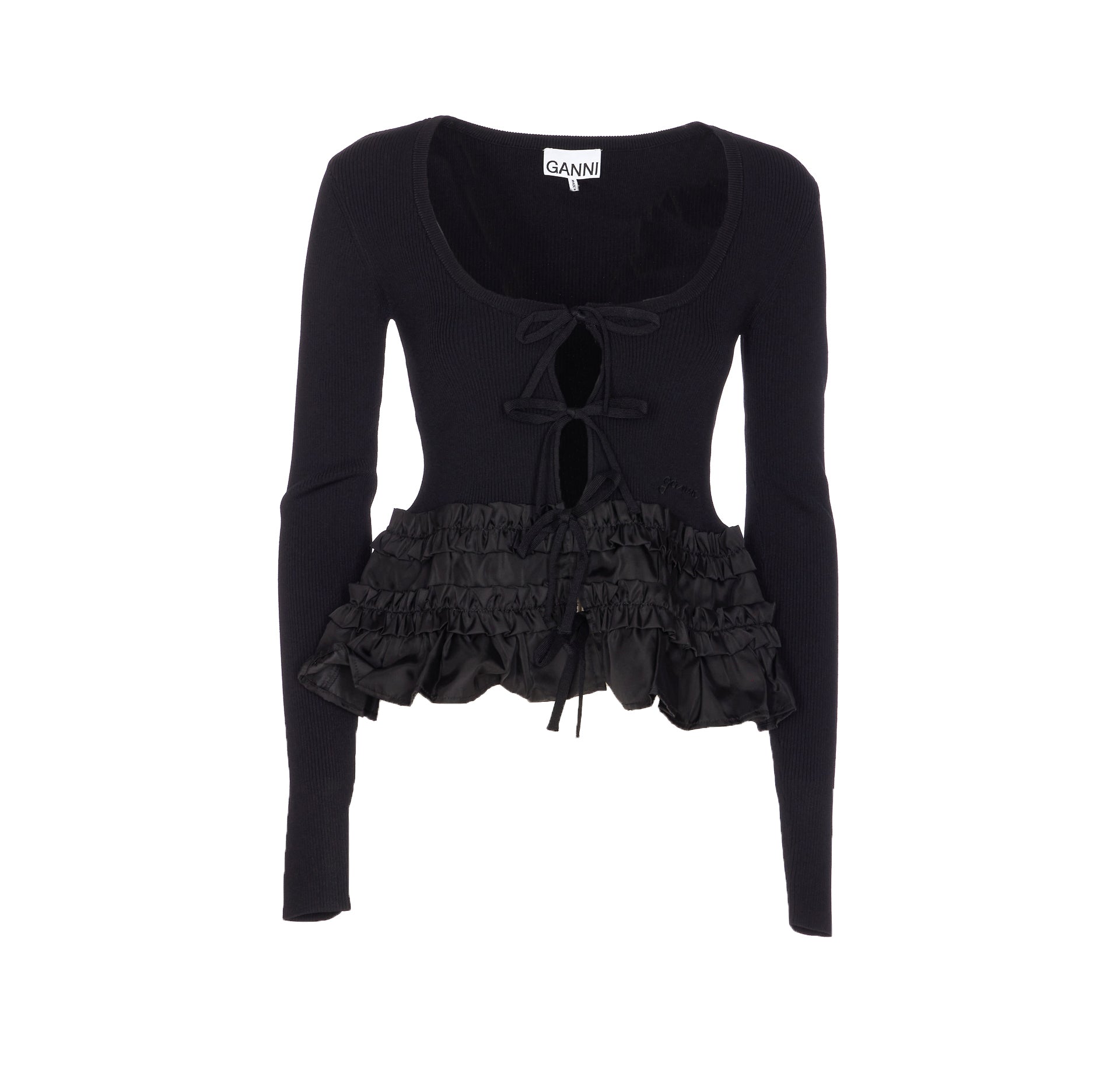 Ganni Sweaters Black Viscose