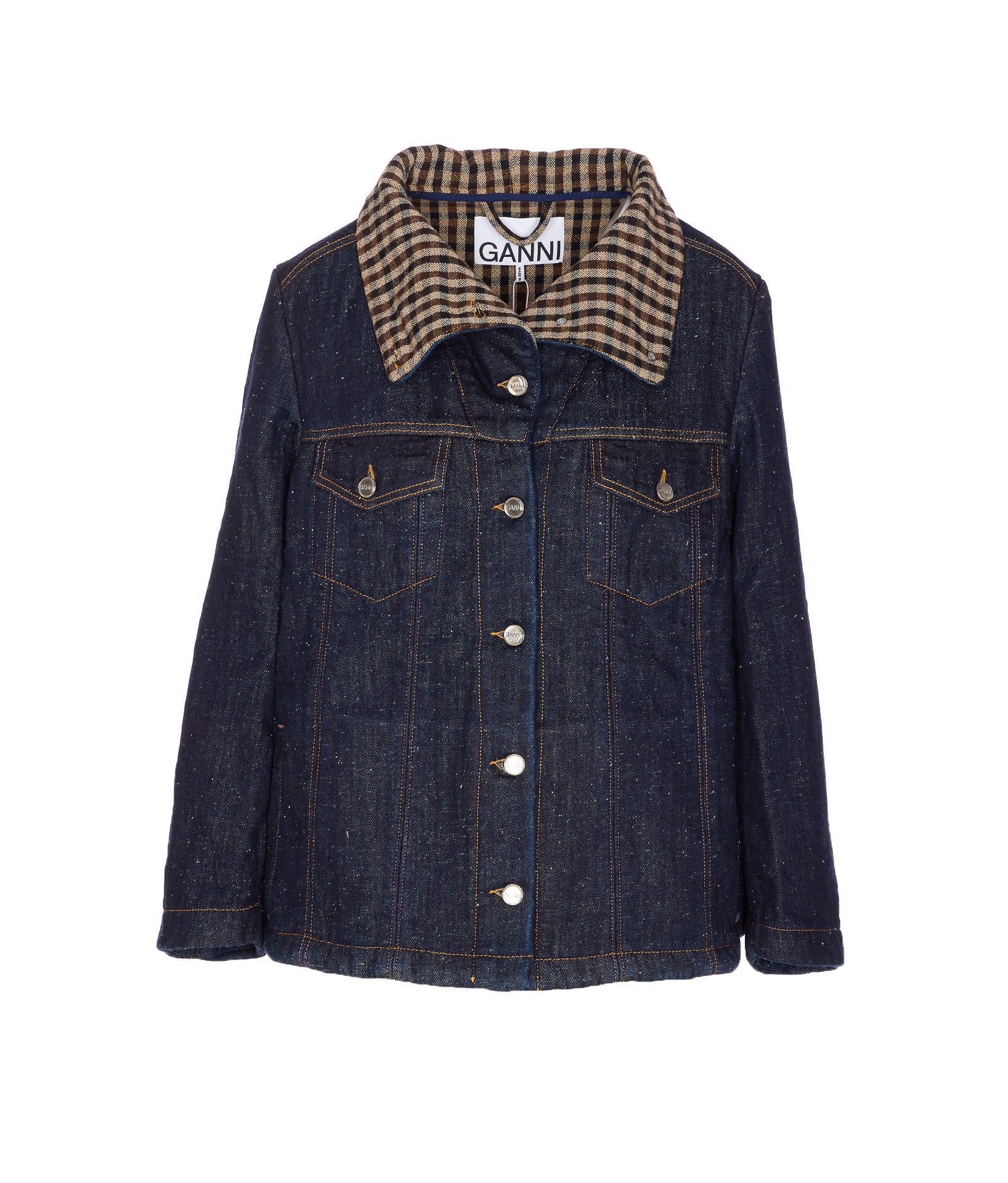 Ganni Jackets Blue Organic Cotton