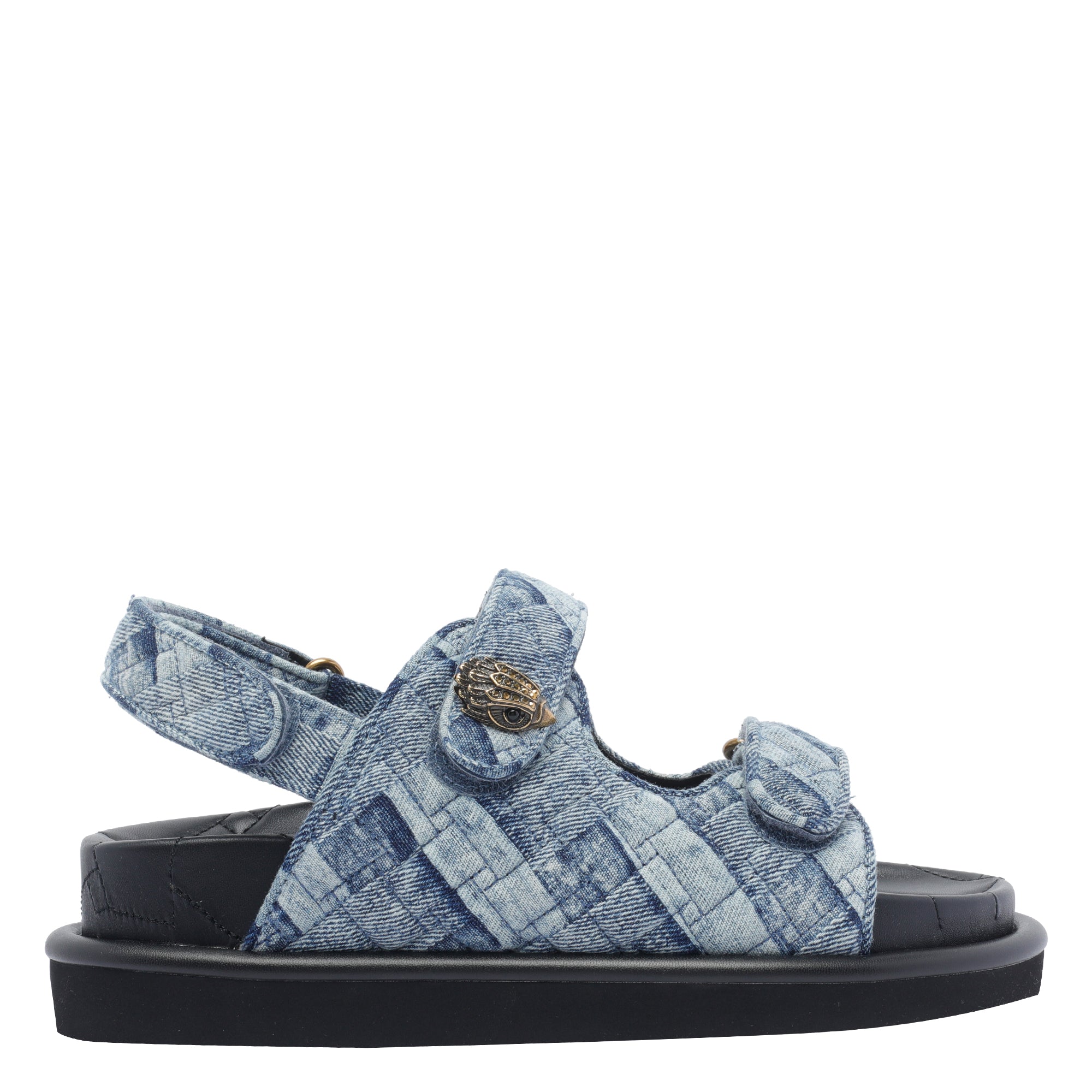 Kurt Geiger Sandals Blue Fabric Leather/ Rubber Sole