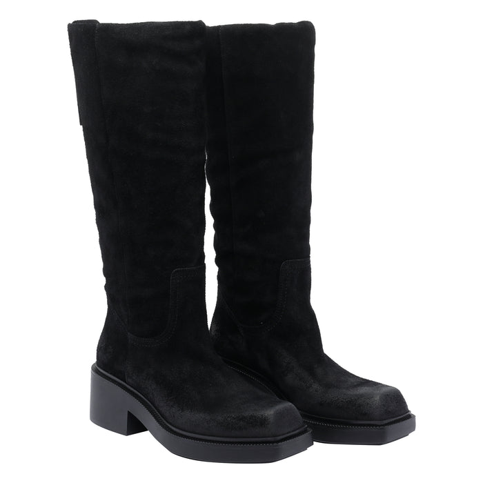 Vic Matie Boots Black Suede Leather/ Rubber Sole