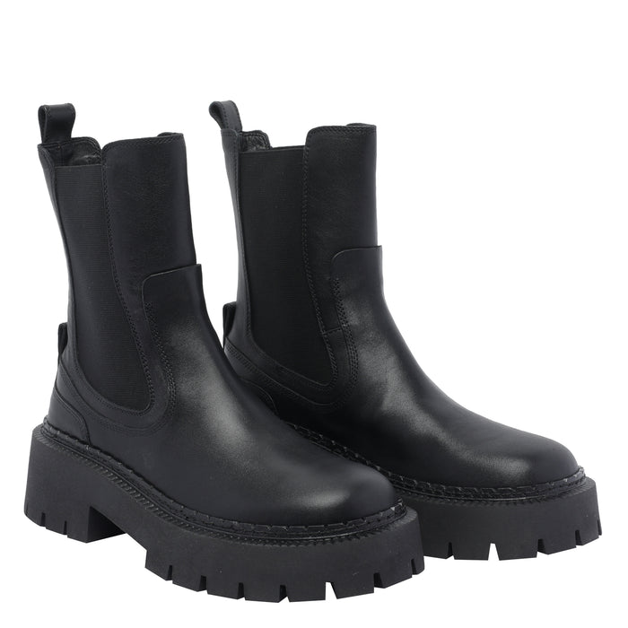 Vic Matie Boots Black Calf Leather/ Rubber Sole