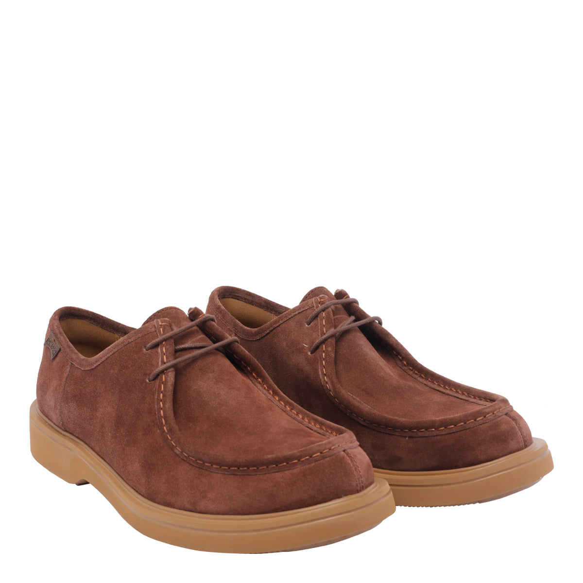 Camper Flat Shoes Brown Suede Leather/rubber Sole