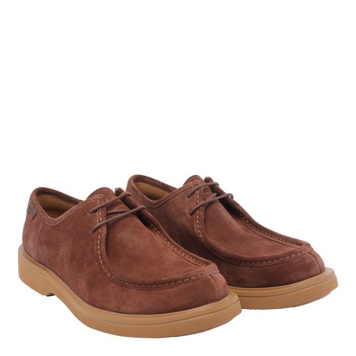 Camper Flat Shoes Brown Suede Leather/rubber Sole