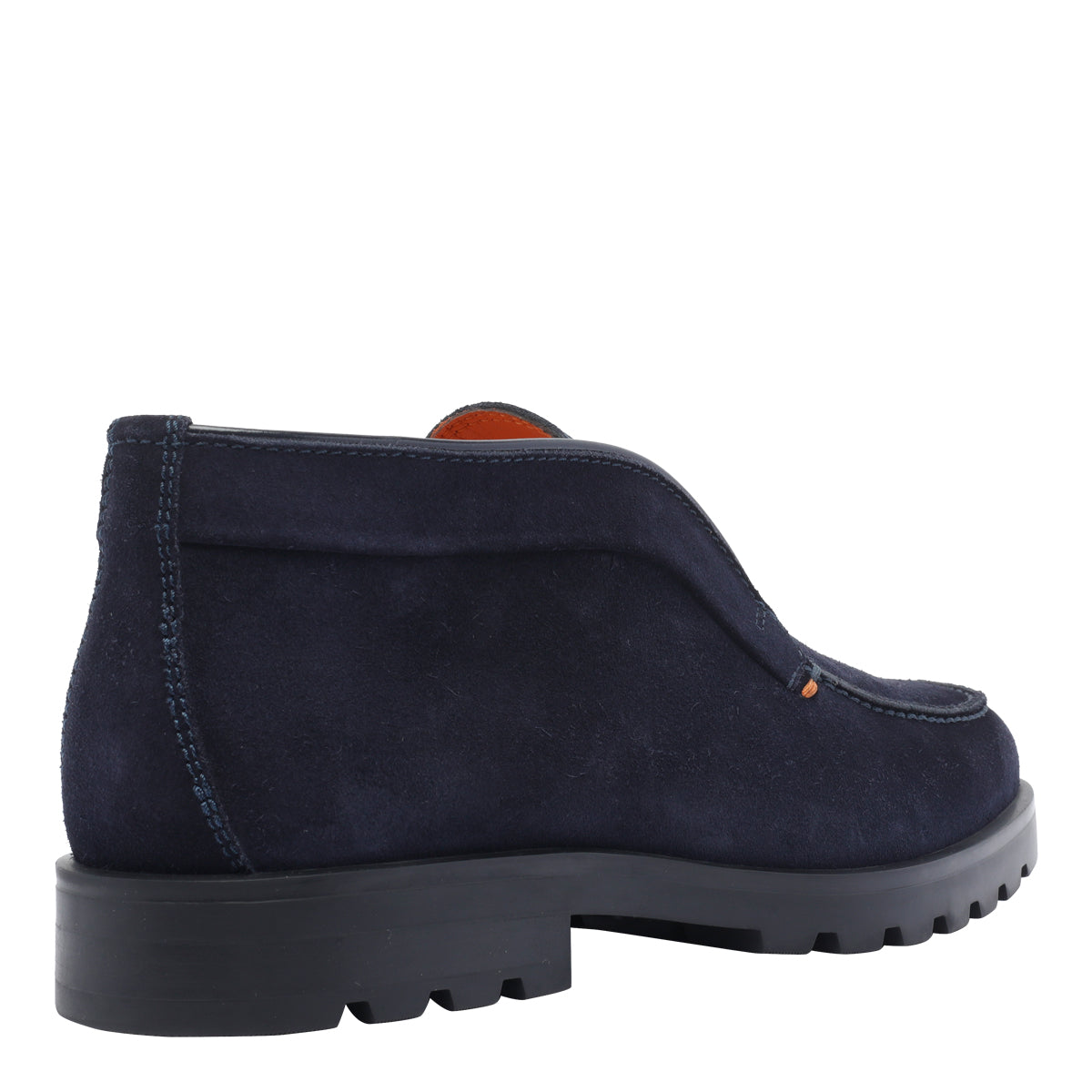 Santoni Flat Shoes Blue Suede Leather/rubber Sole