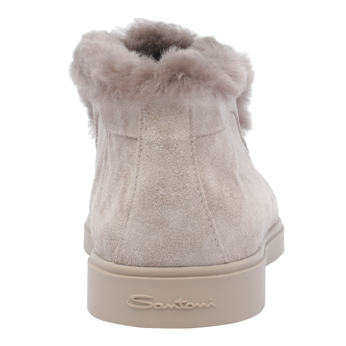 Santoni Flat Shoes Beige Suede Leather/rubber Sole