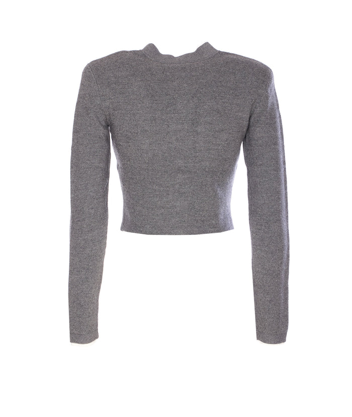 Self Portrait Sweaters Grey Cotton