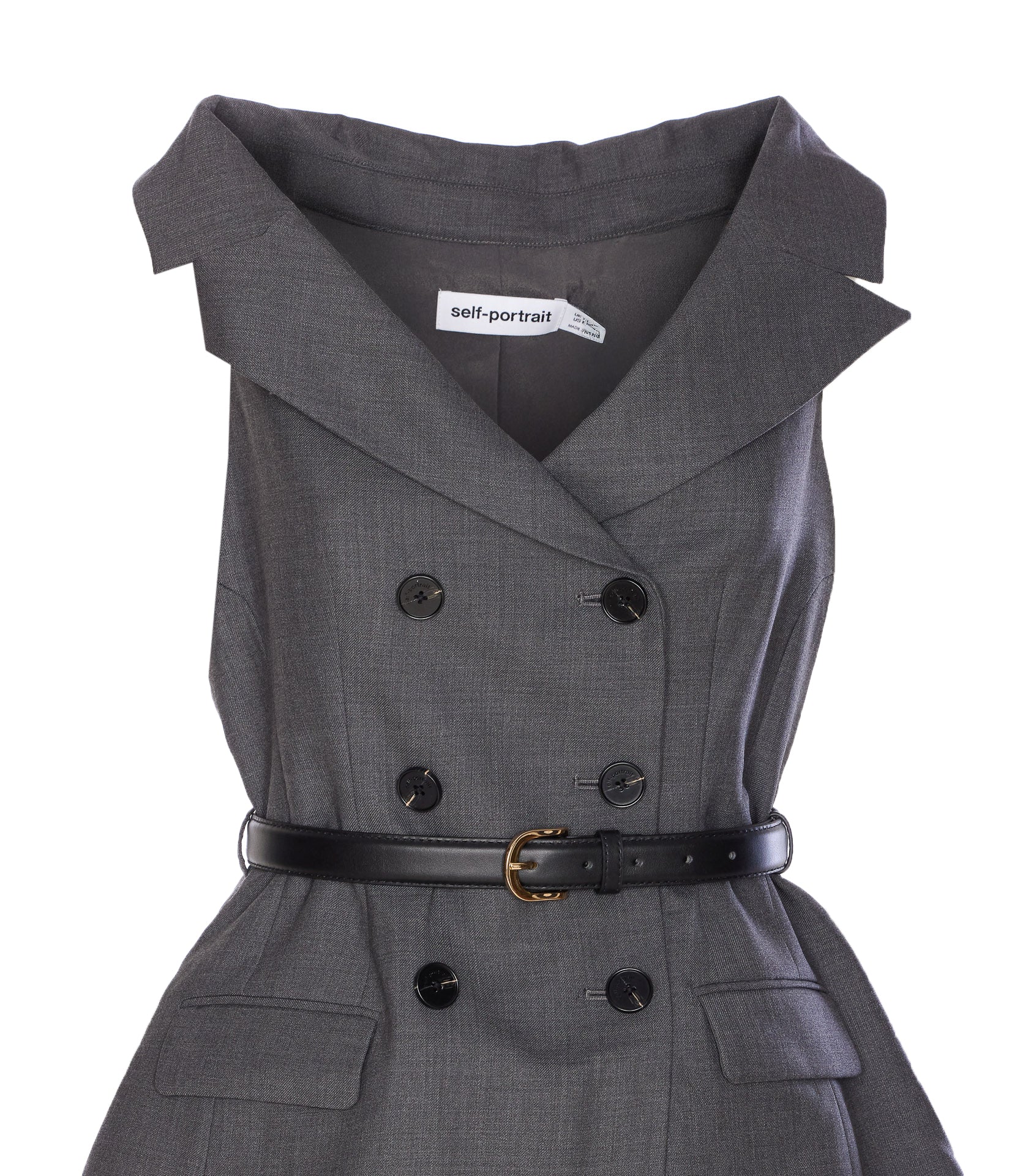 Self Portrait Dresses Grey Wool