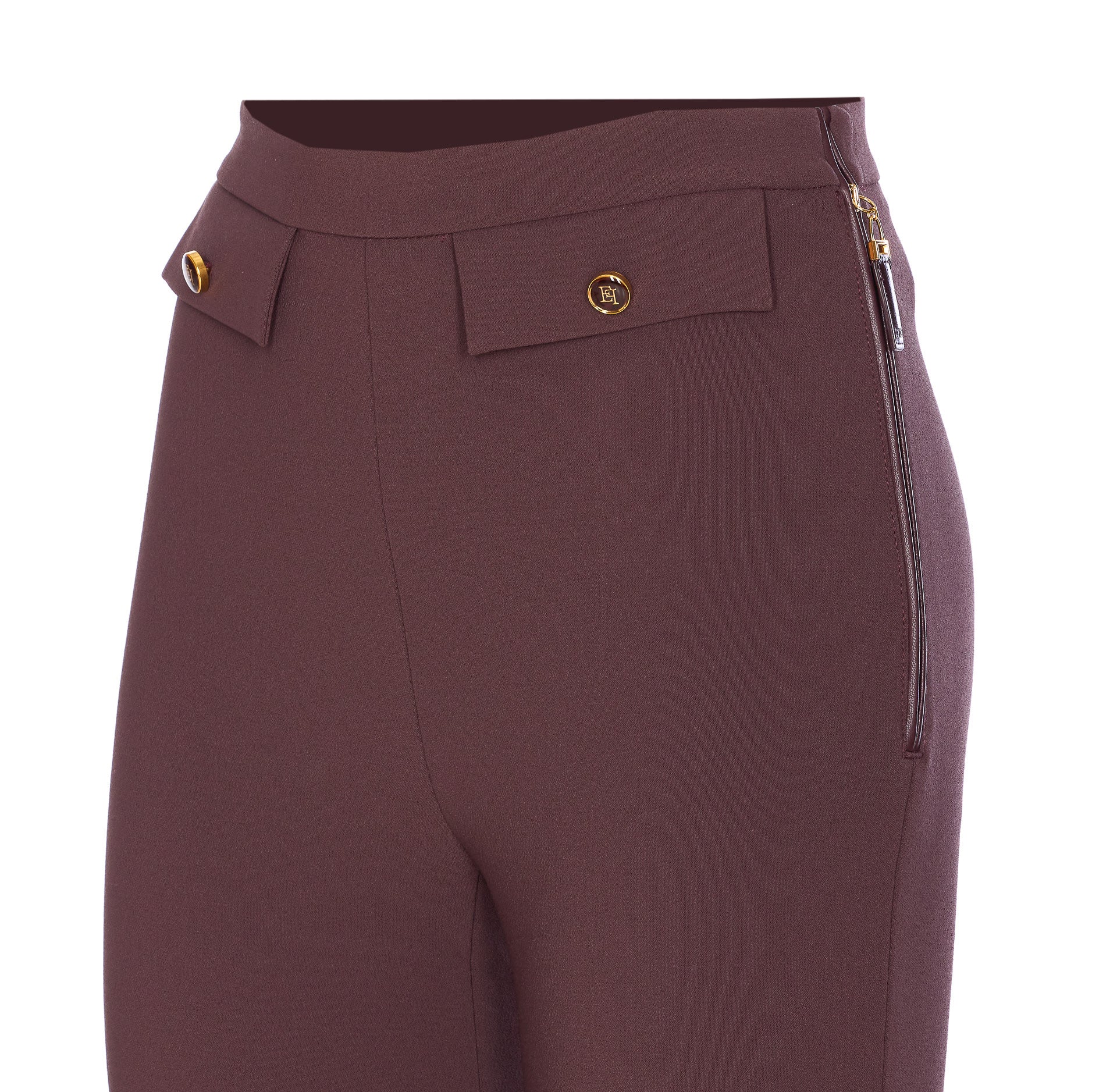 Elisabetta Franchi Trousers Red Polyester