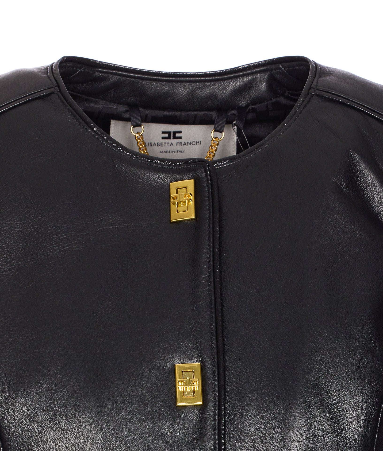 Elisabetta Franchi Jackets Black Sheep Leather