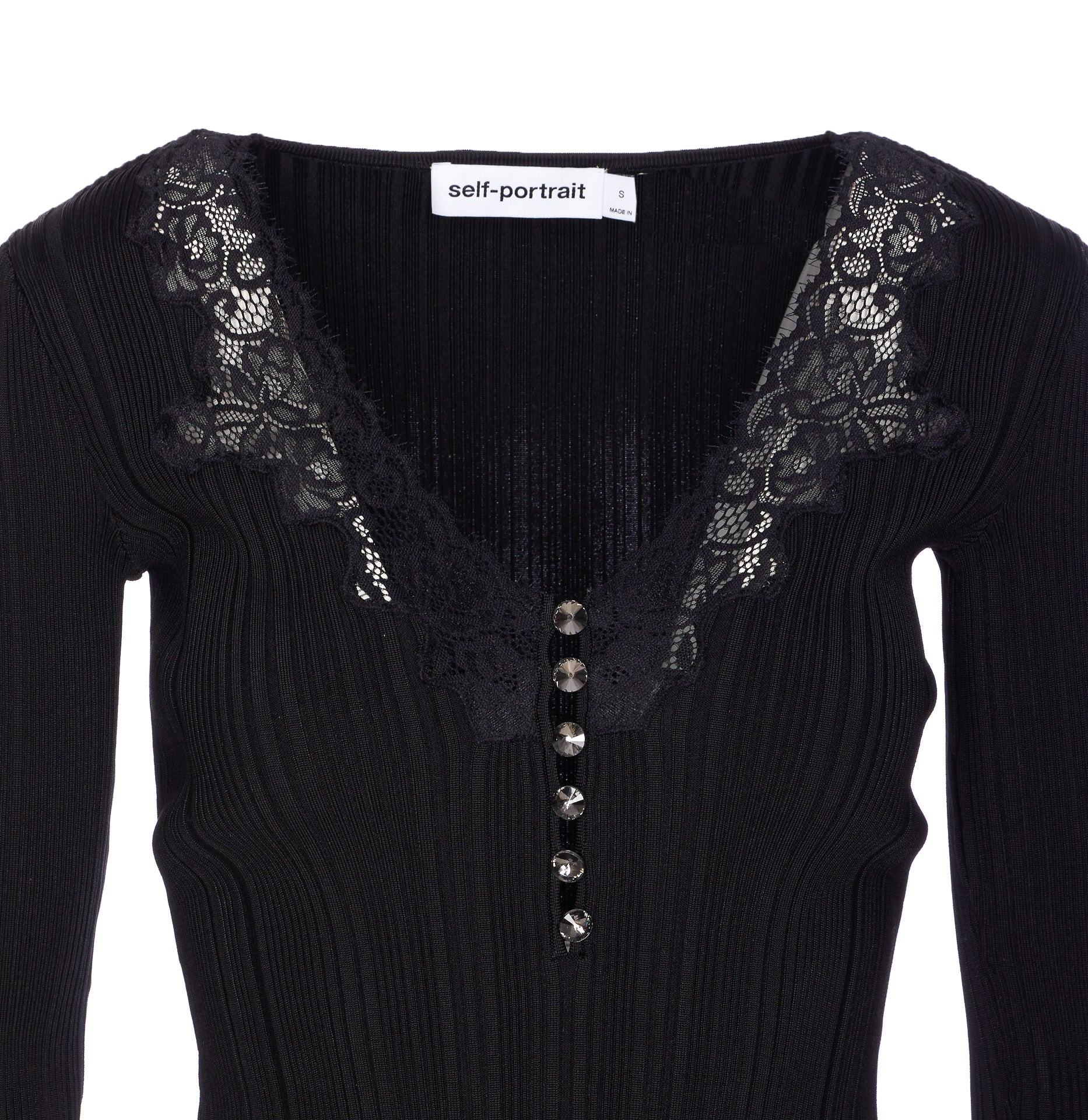 SELF PORTRAIT Top Black Viscose