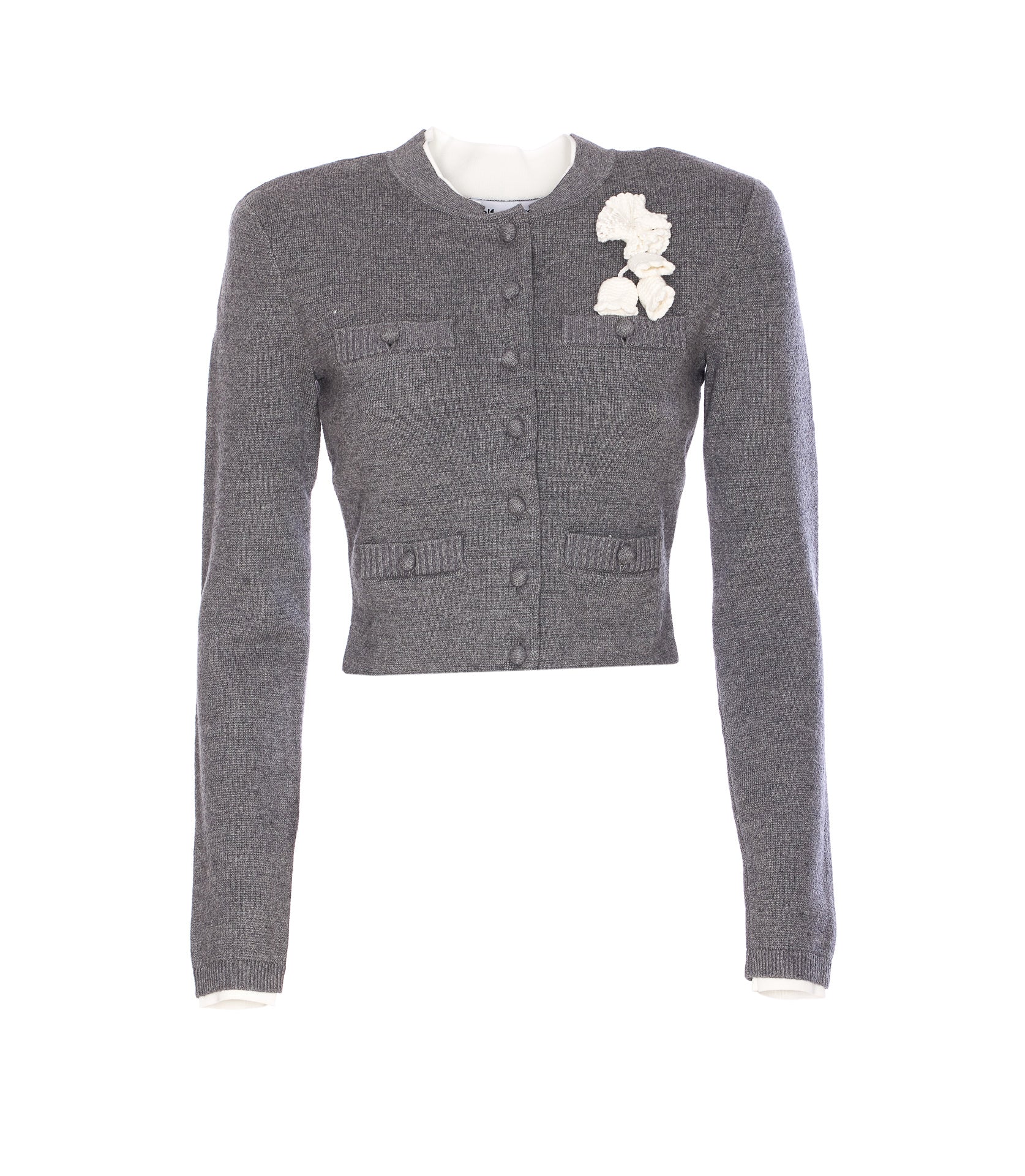 Self Portrait Sweaters Grey Cotton
