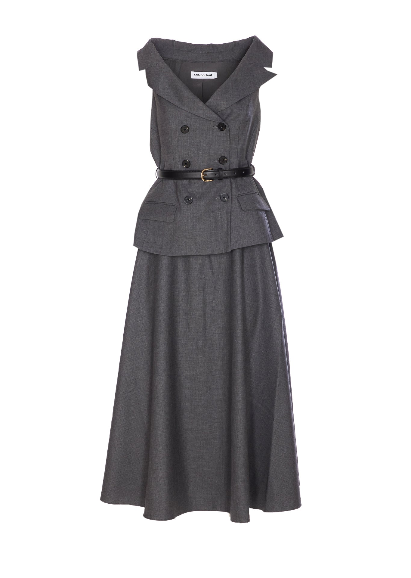 Self Portrait Dresses Grey Wool