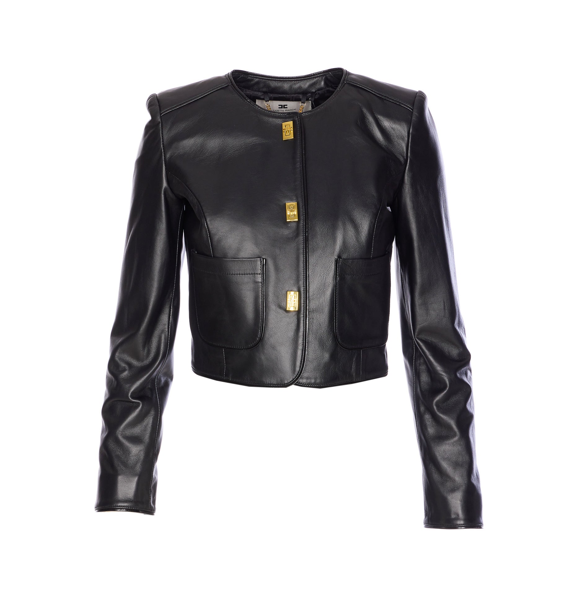 Elisabetta Franchi Jackets Black Sheep Leather
