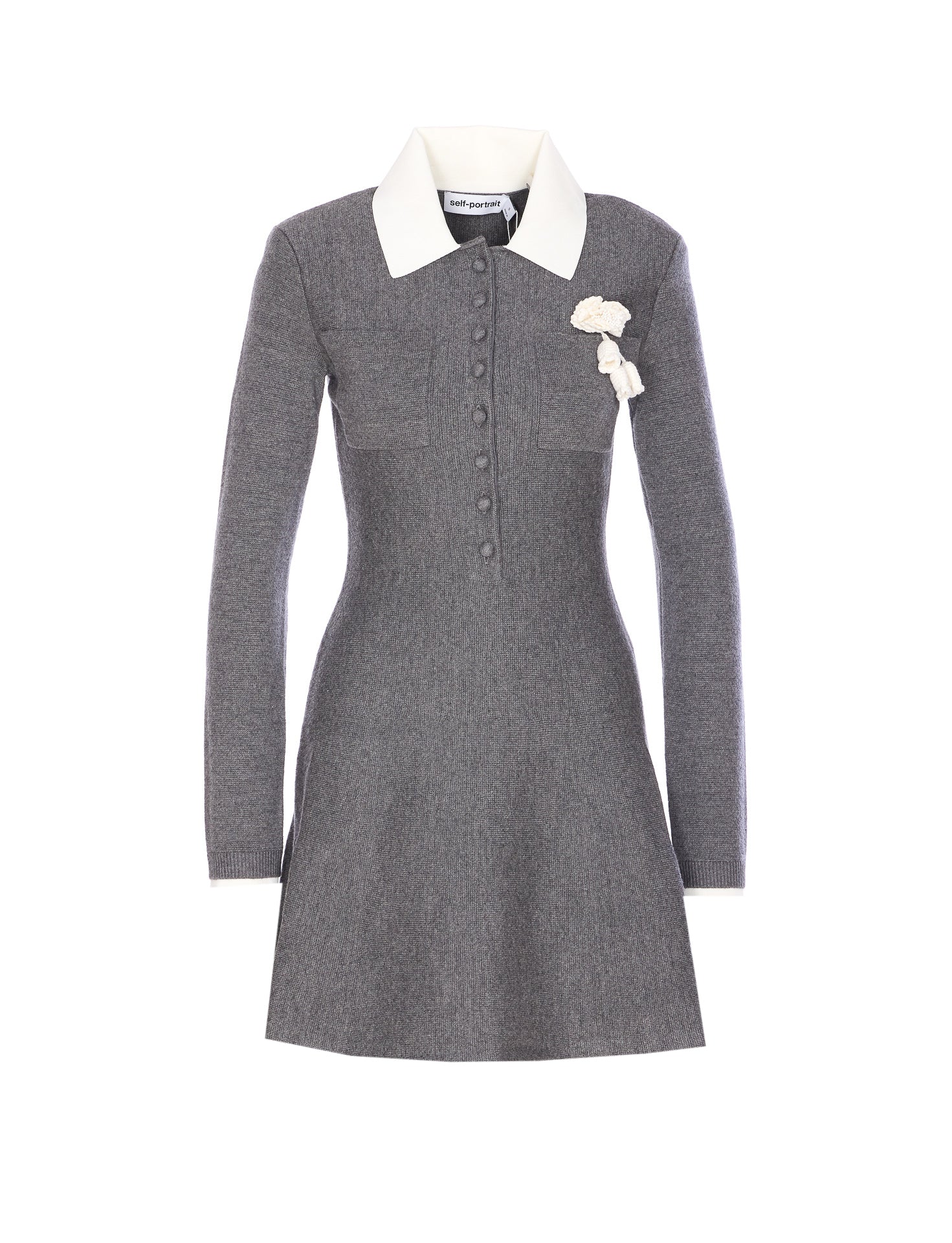 Self Portrait Dresses Grey Cotton