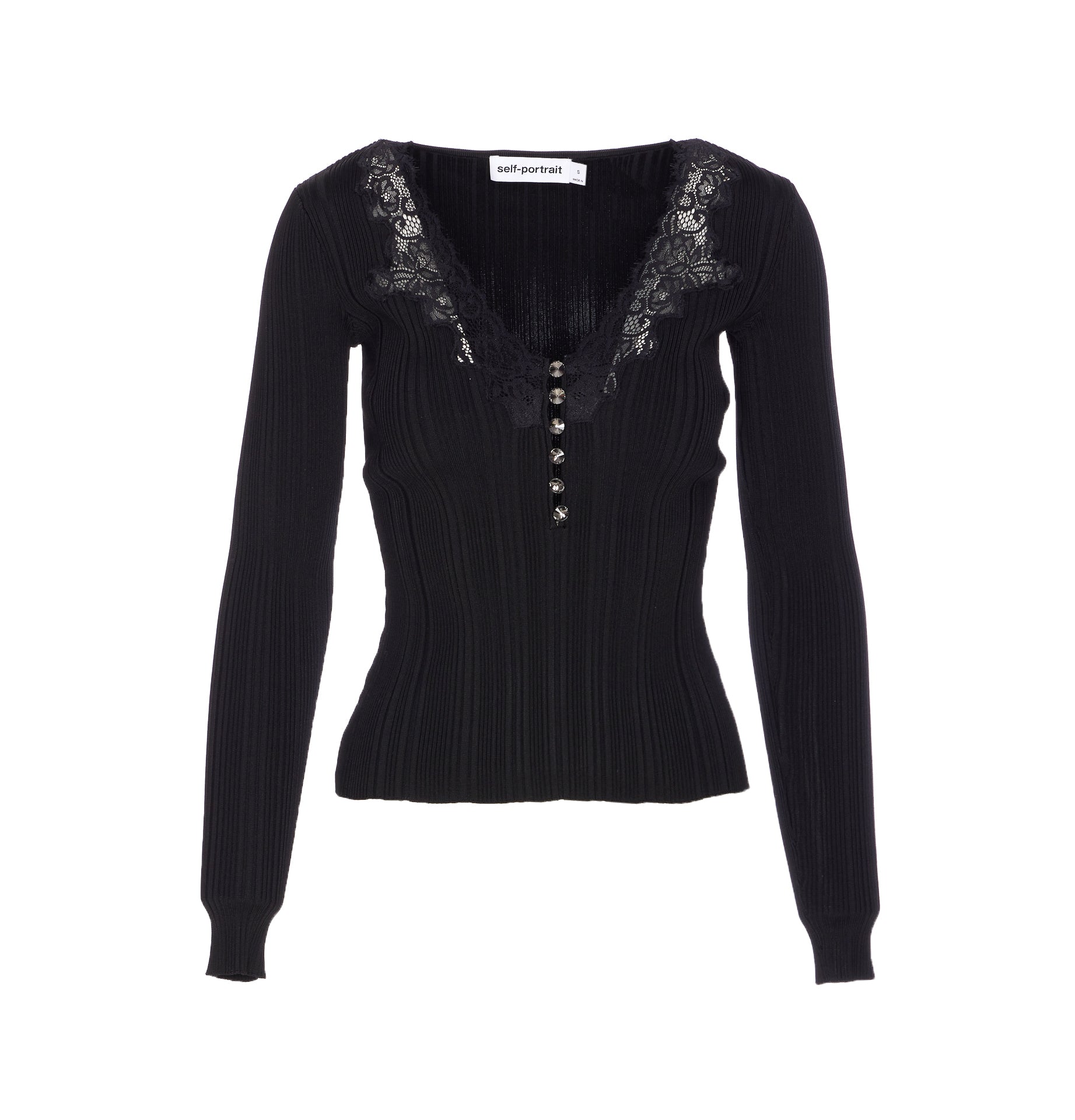 SELF PORTRAIT Top Black Viscose
