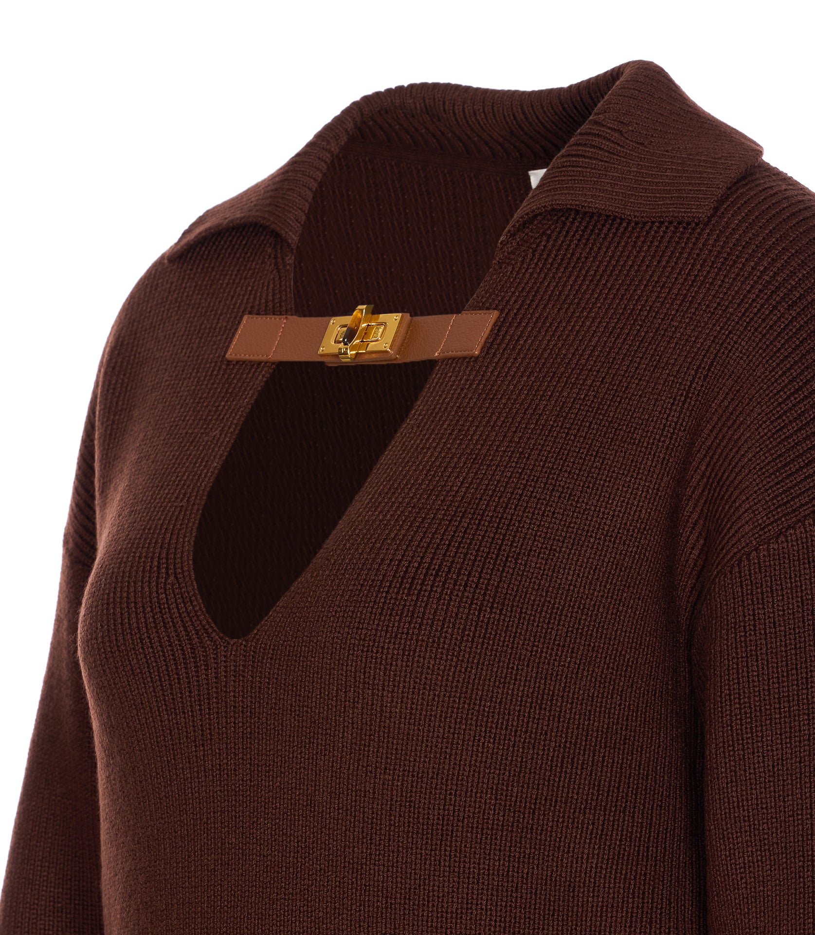 Elisabetta Franchi Sweaters Brown Wool